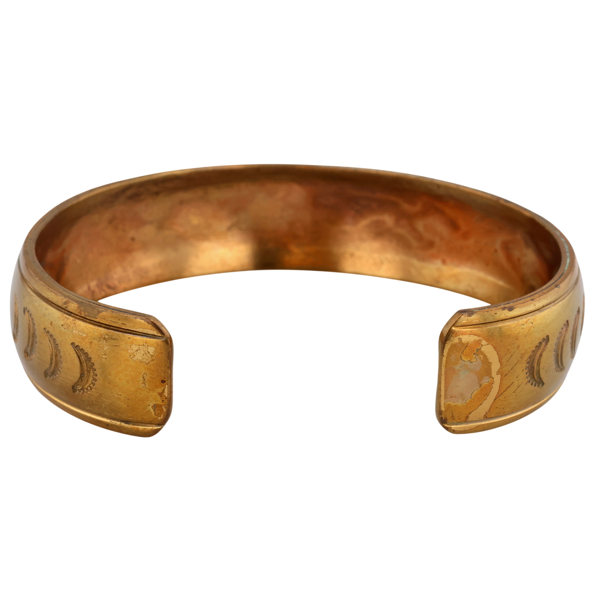 Nakai Brass Turquoise Chip Inlay Cuff Bracelet