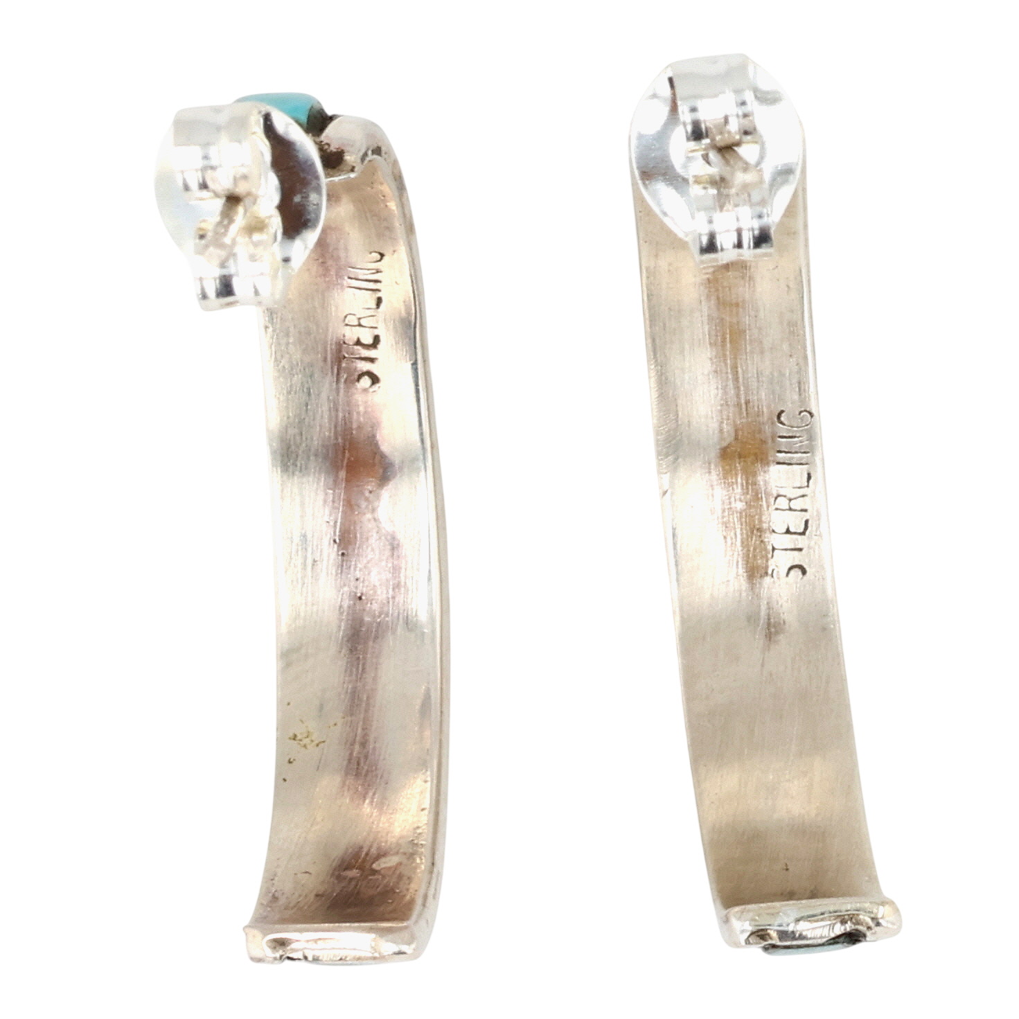 Debbie Livingston Navajo Sterling Kingman Turquoise Earrings