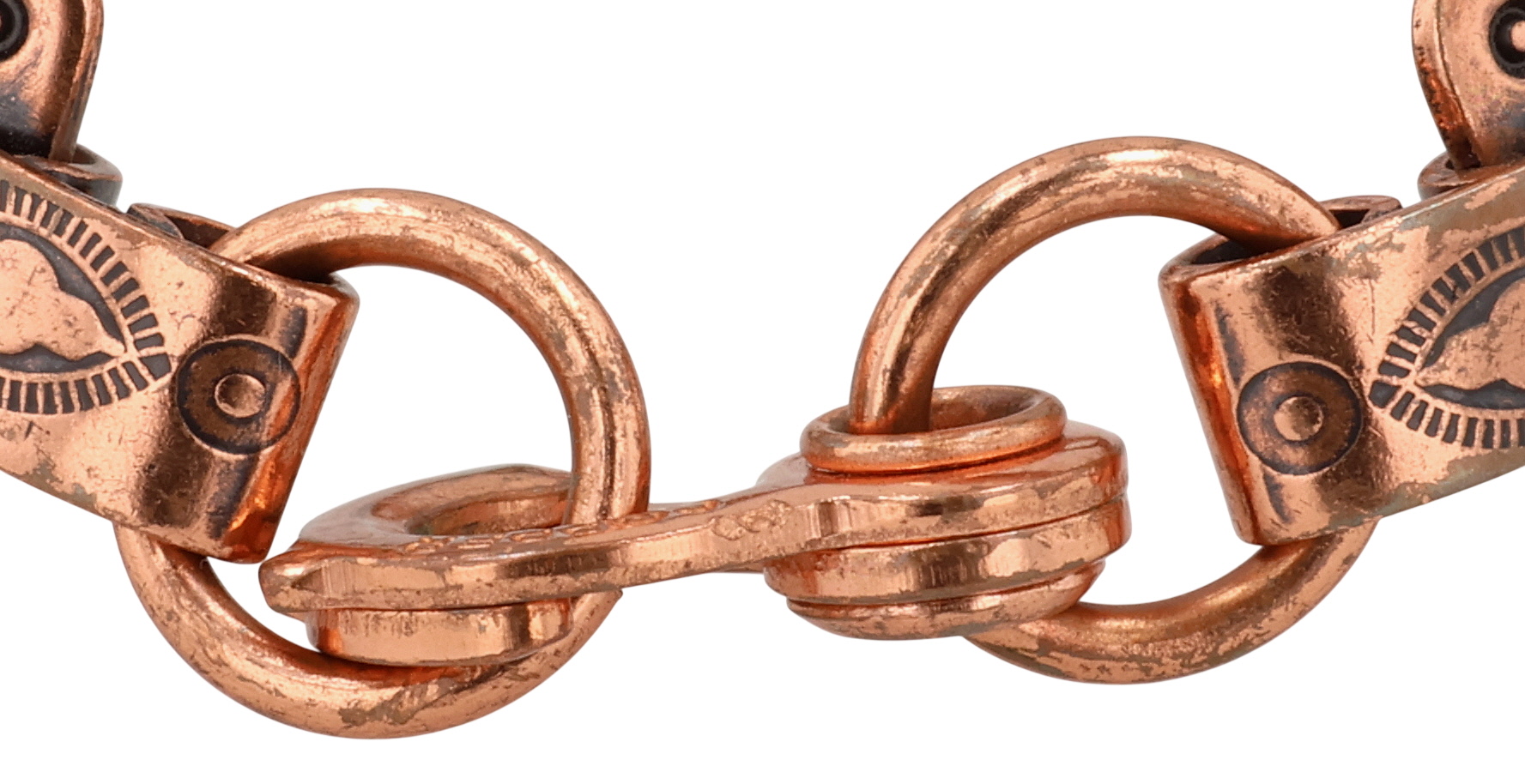 Navajo Copper Stamped Link Bracelet