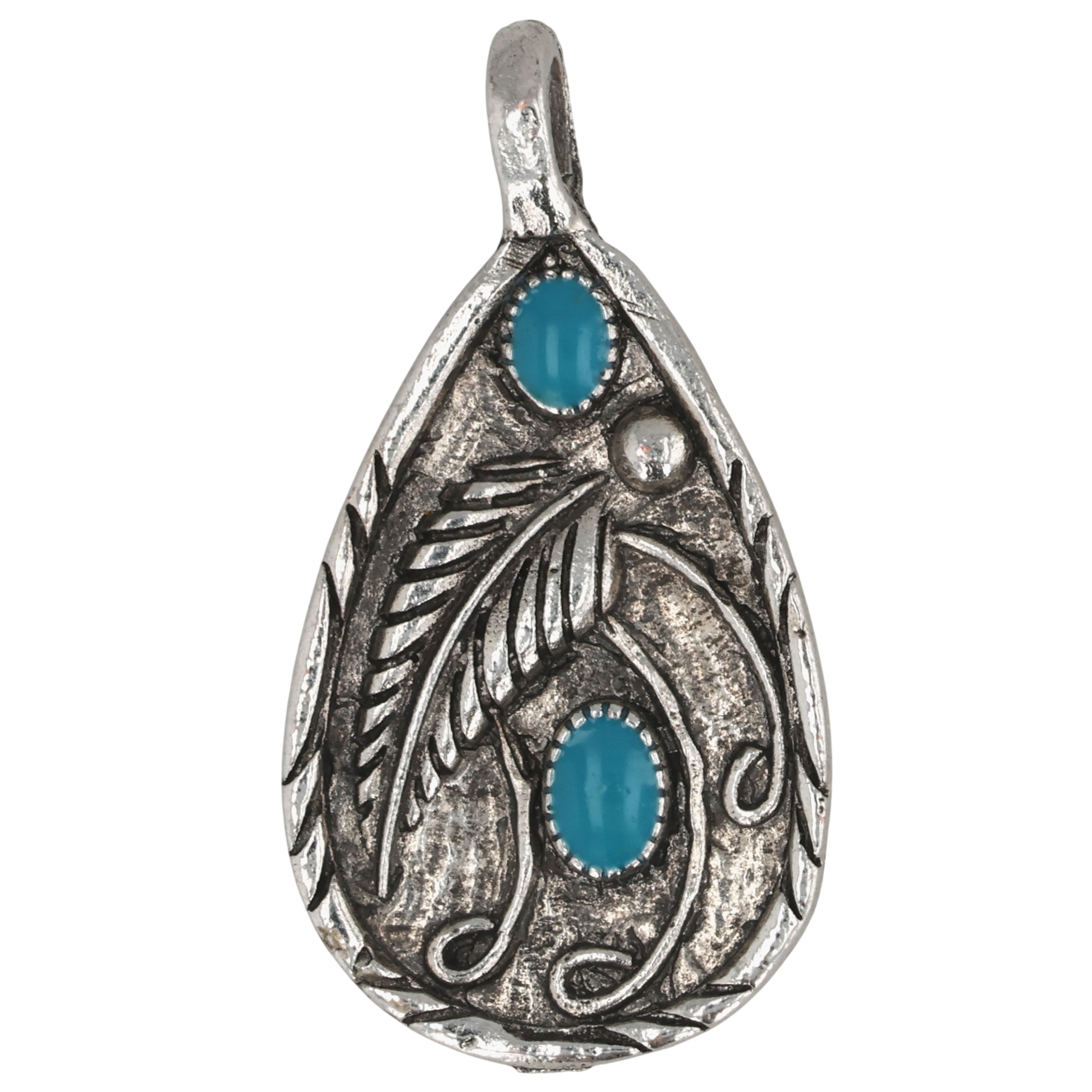 Southwest Sterling Turquoise Pendant