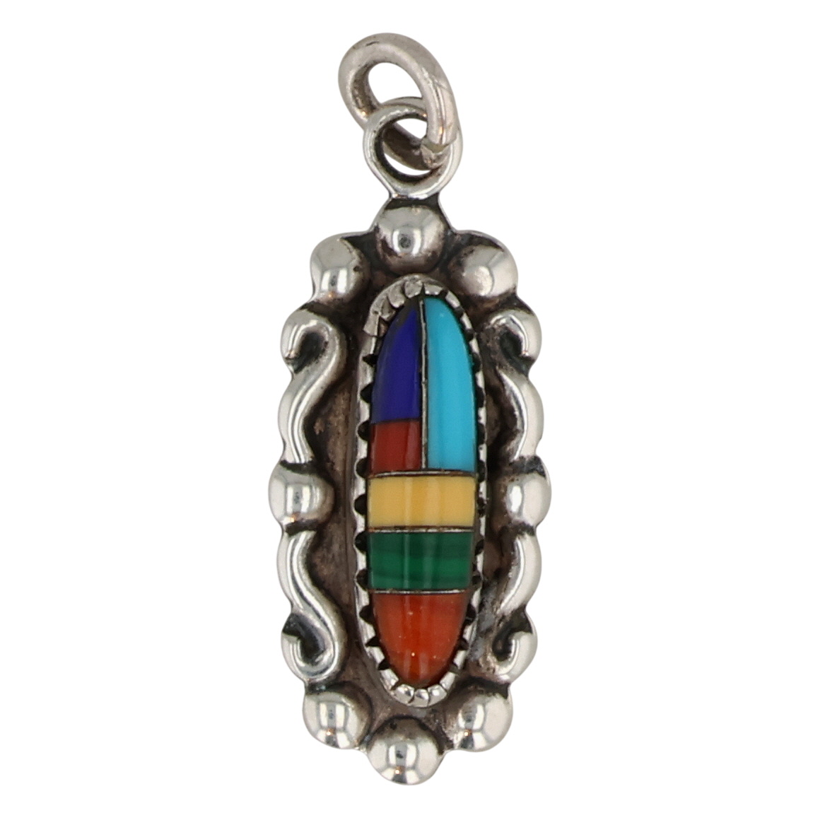 Wheeler Manufacturing Co. Sterling Multi-Stone Inlay Pendant