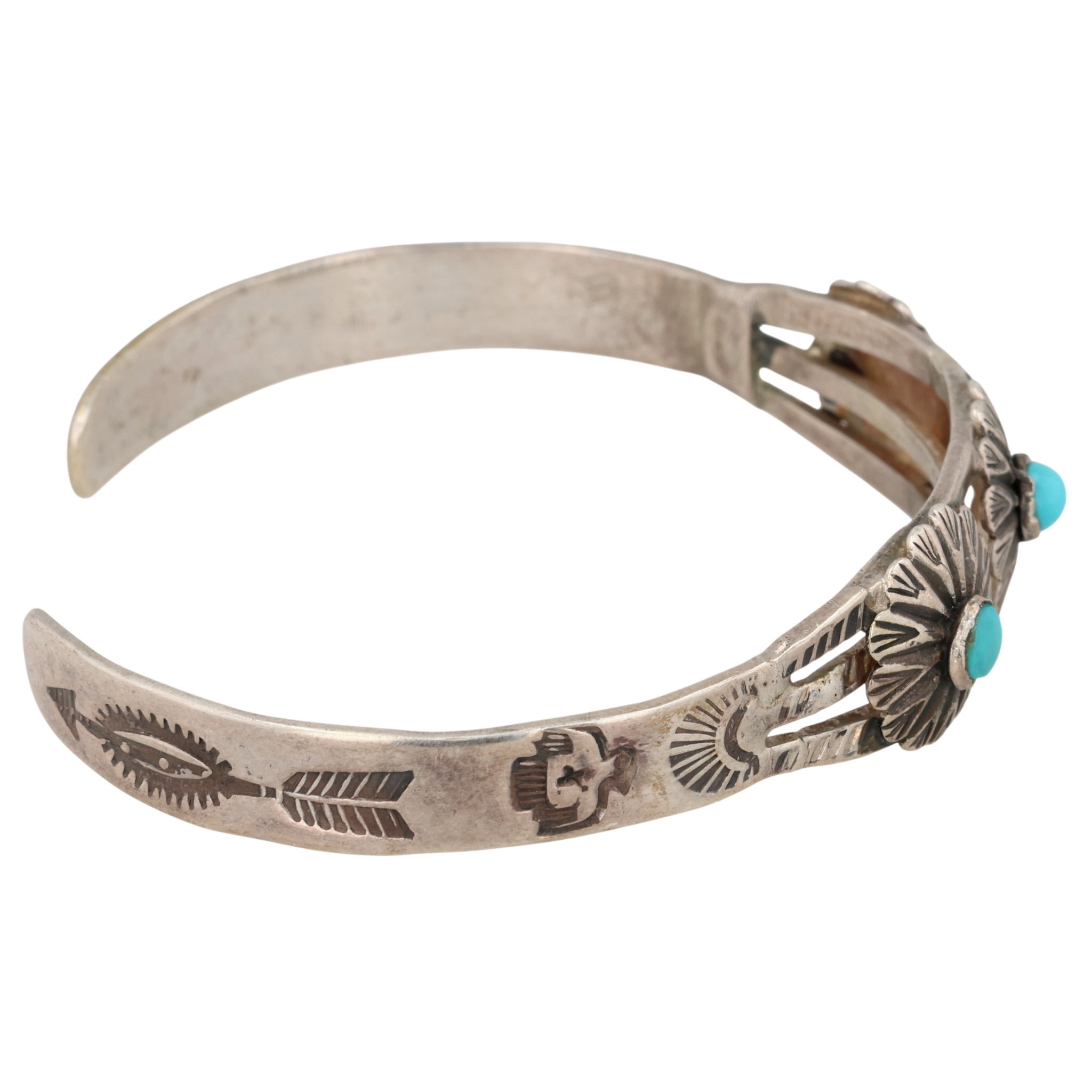 Vintage Navajo Sterling Turquoise Cuff Bracelet