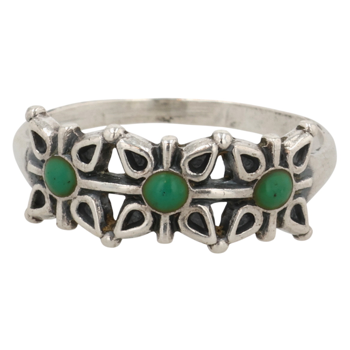 Bell Trading Post Sterling Turquoise Ring Sz 6.5