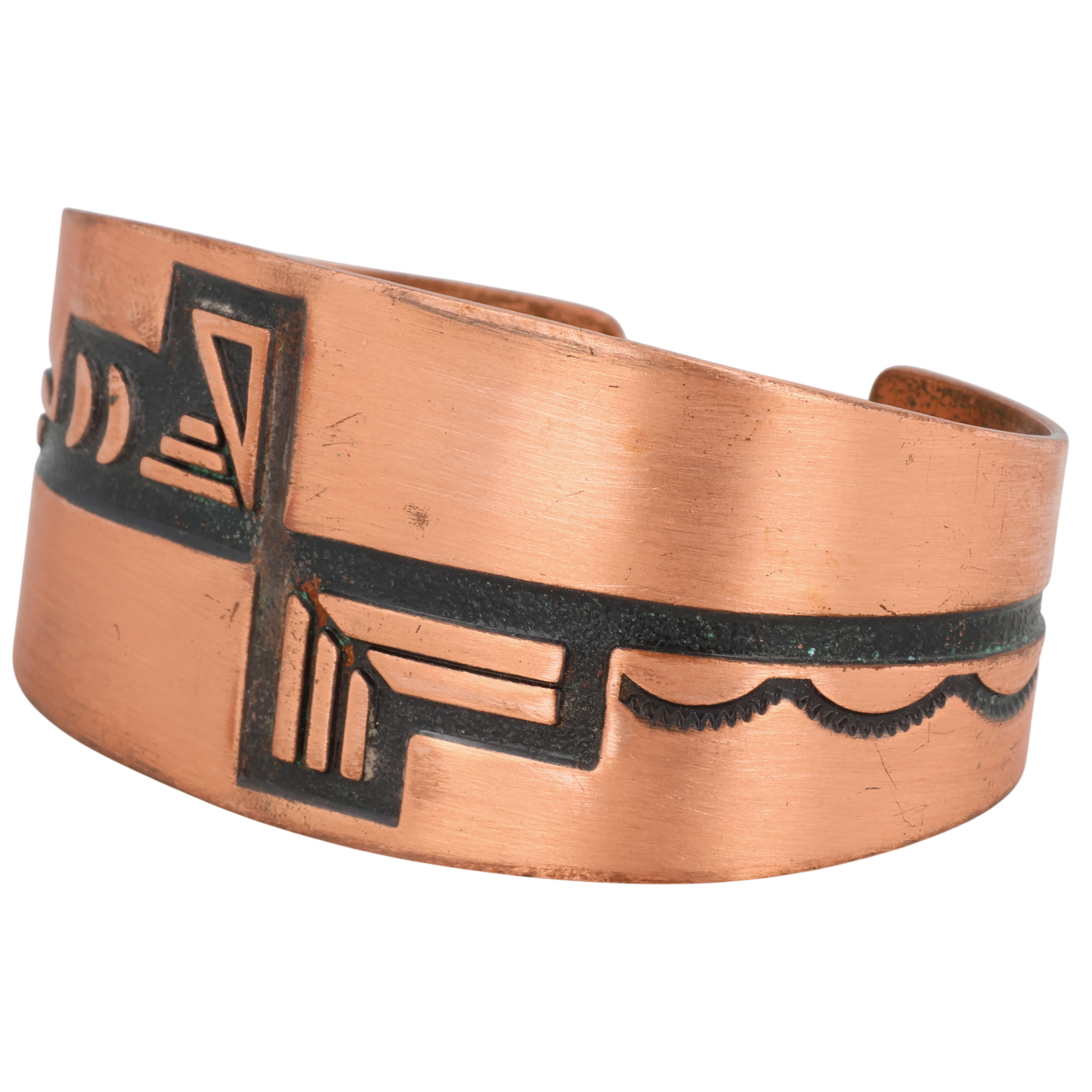 Wheeler Manufacturing Co. Copper Stamped Cuff Bracelet