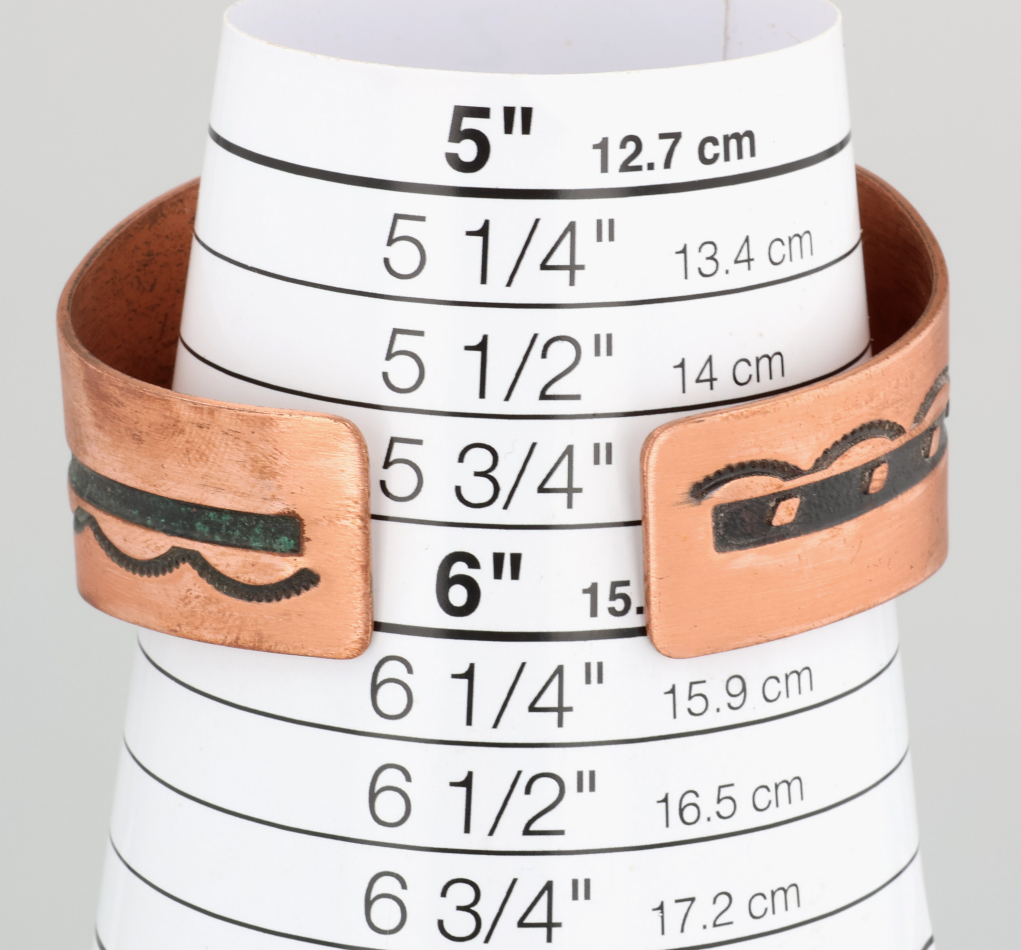 Wheeler Manufacturing Co. Copper Stamped Cuff Bracelet