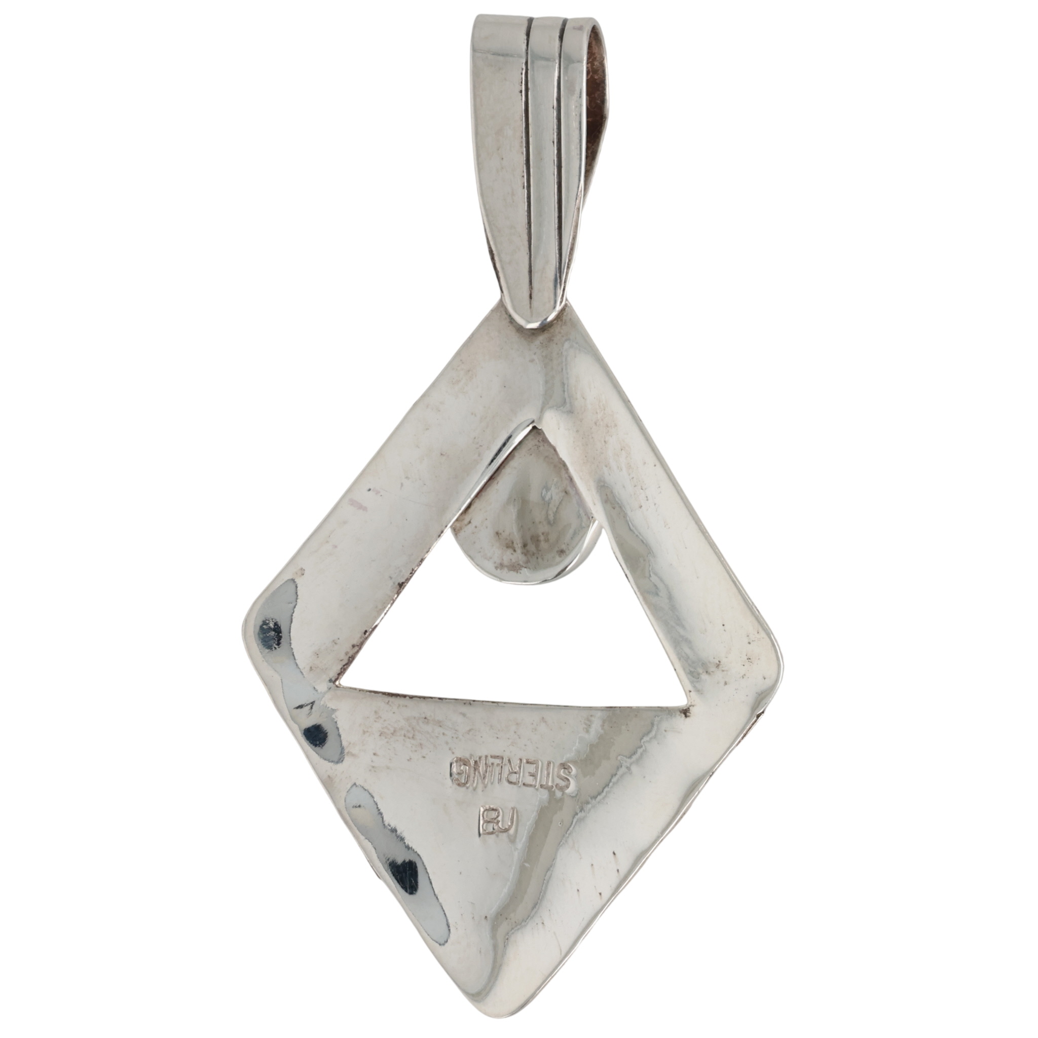 Signed Navajo Sterling Turquoise Pendant