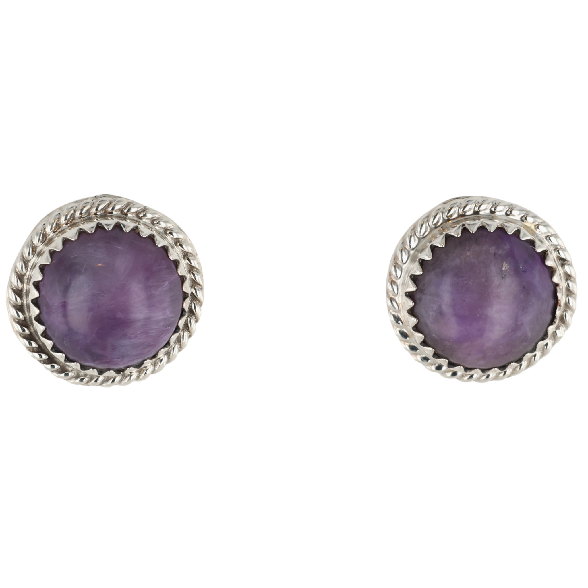 Sharon McCarthy Navajo Sterling Charoite Earrings