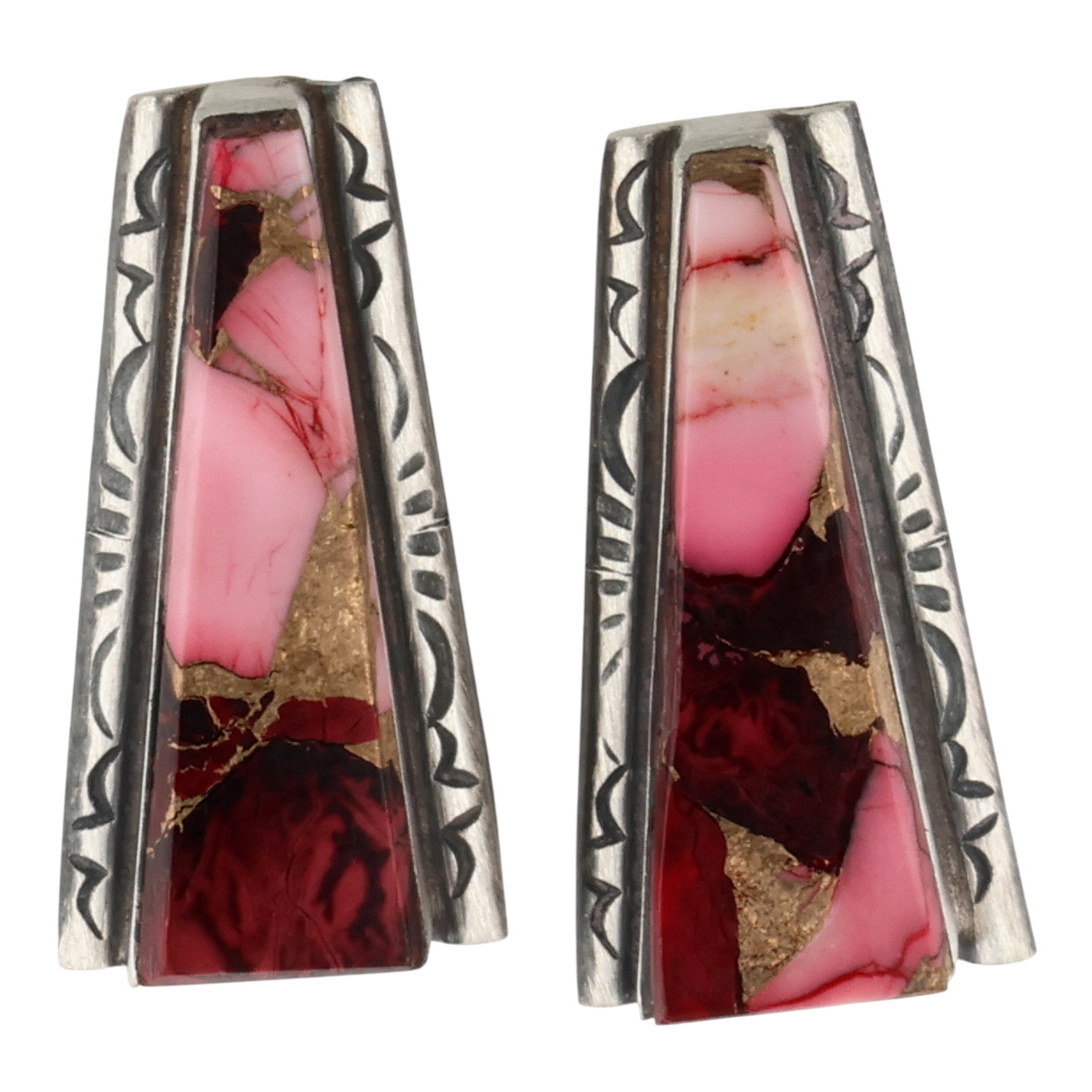 Steve Francisco Navajo Sterling Rose Dahlia Earrings