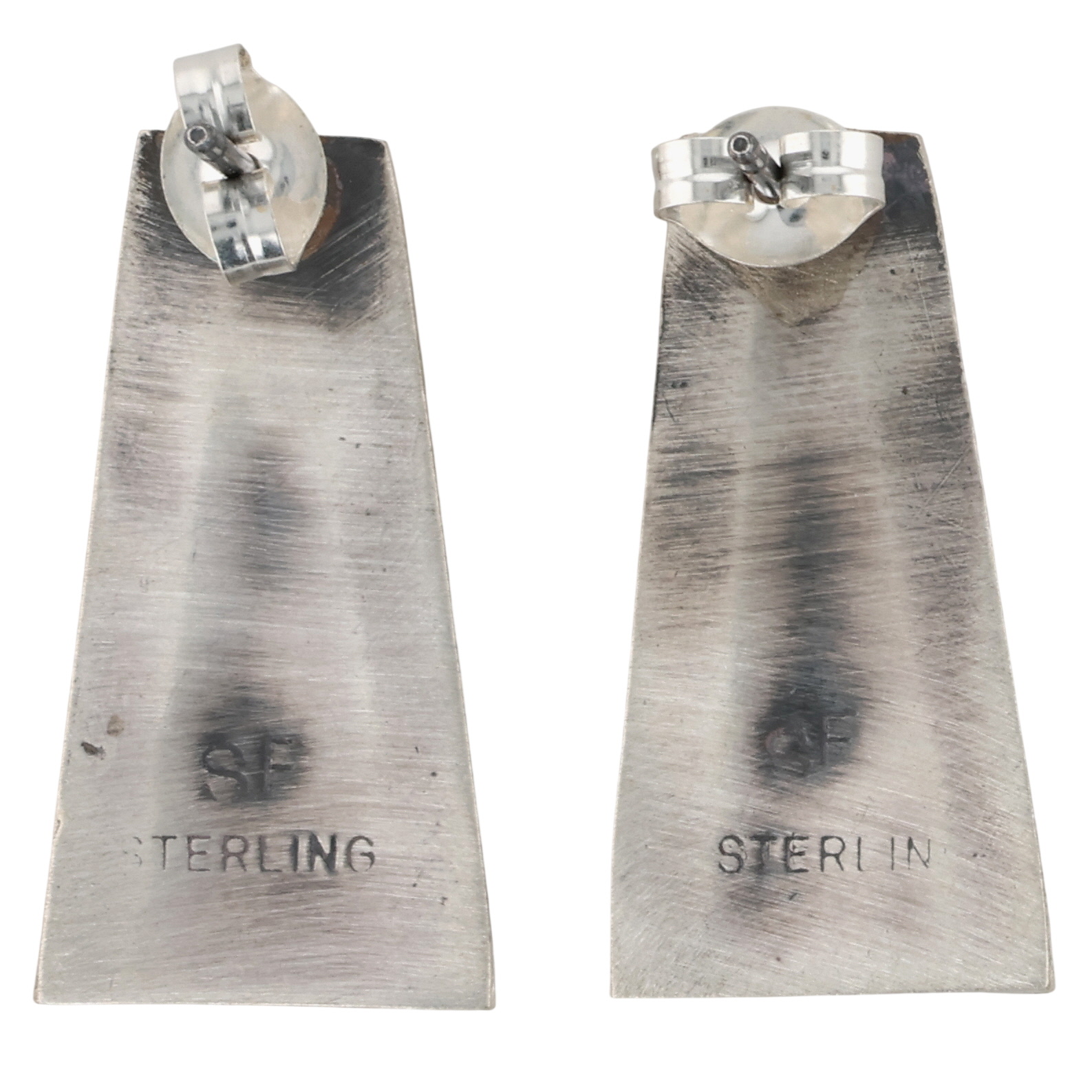 Steve Francisco Navajo Sterling Rose Dahlia Earrings