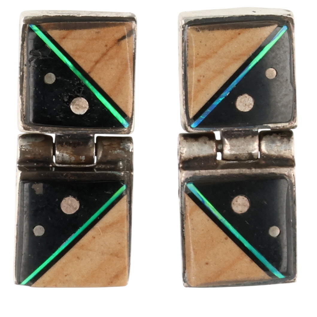 Olson Charleston Navajo Sterling Multi-Stone Inlay Earrings