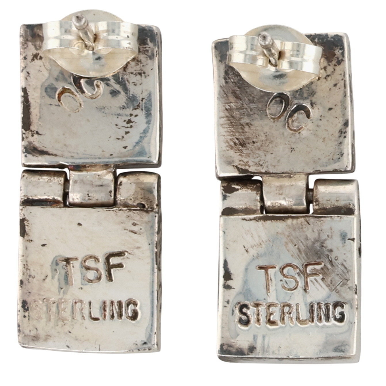 Olson Charleston Navajo Sterling Multi-Stone Inlay Earrings