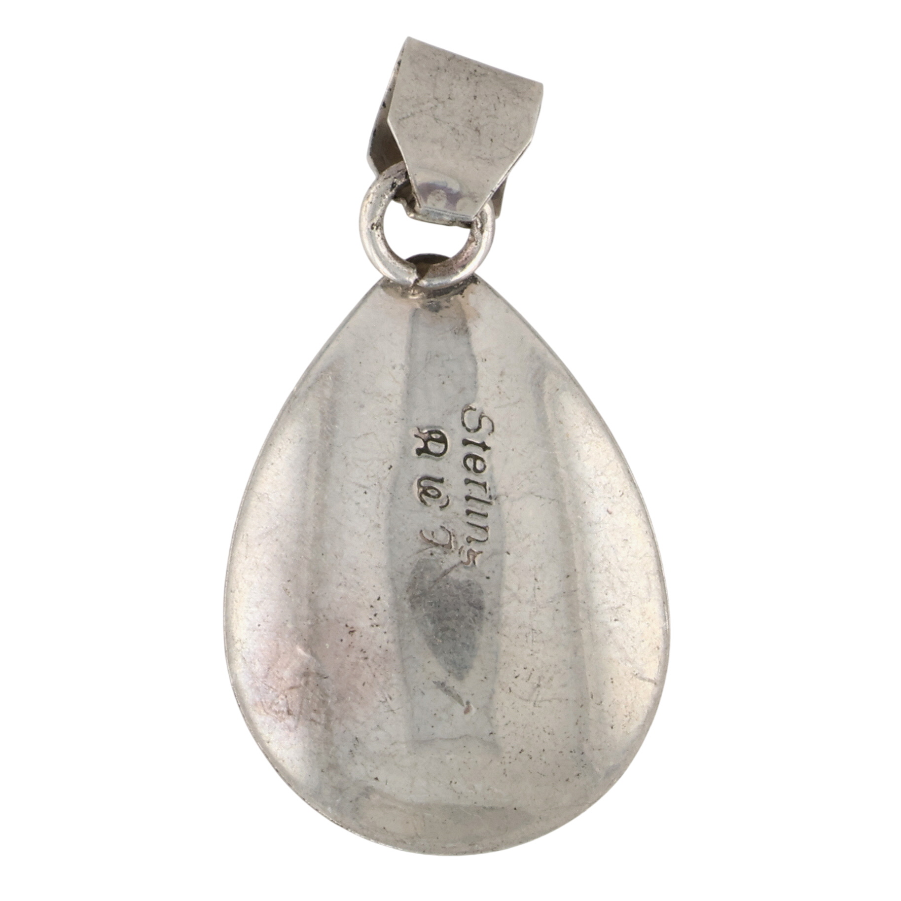 Signed Navajo Sterling Denim Lapis Lazuli Pendant