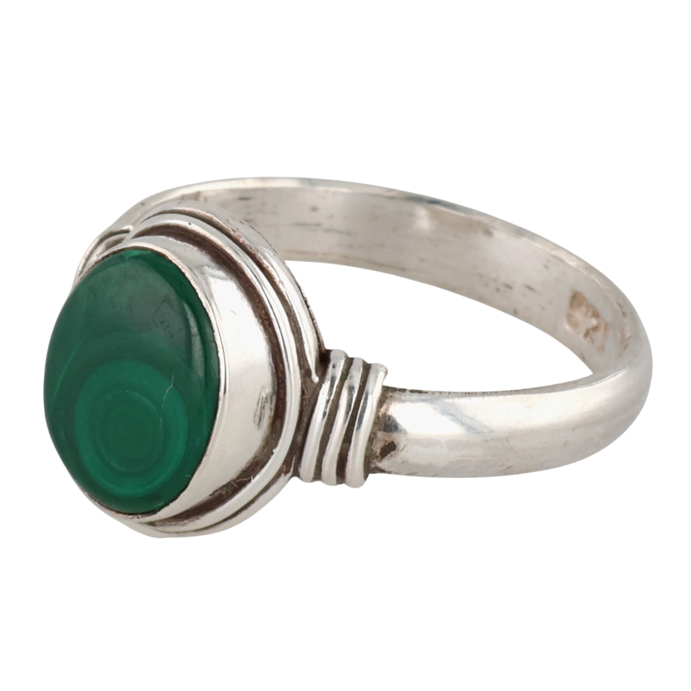 Southwest Sterling Malachite Ring Sz 8