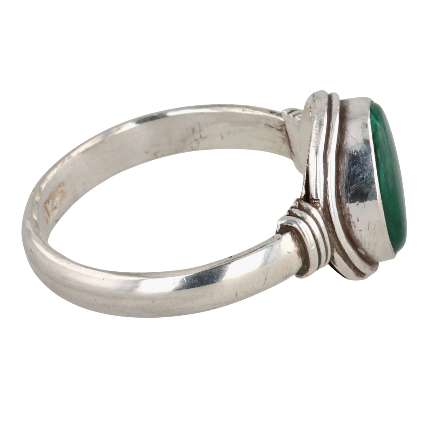 Southwest Sterling Malachite Ring Sz 8