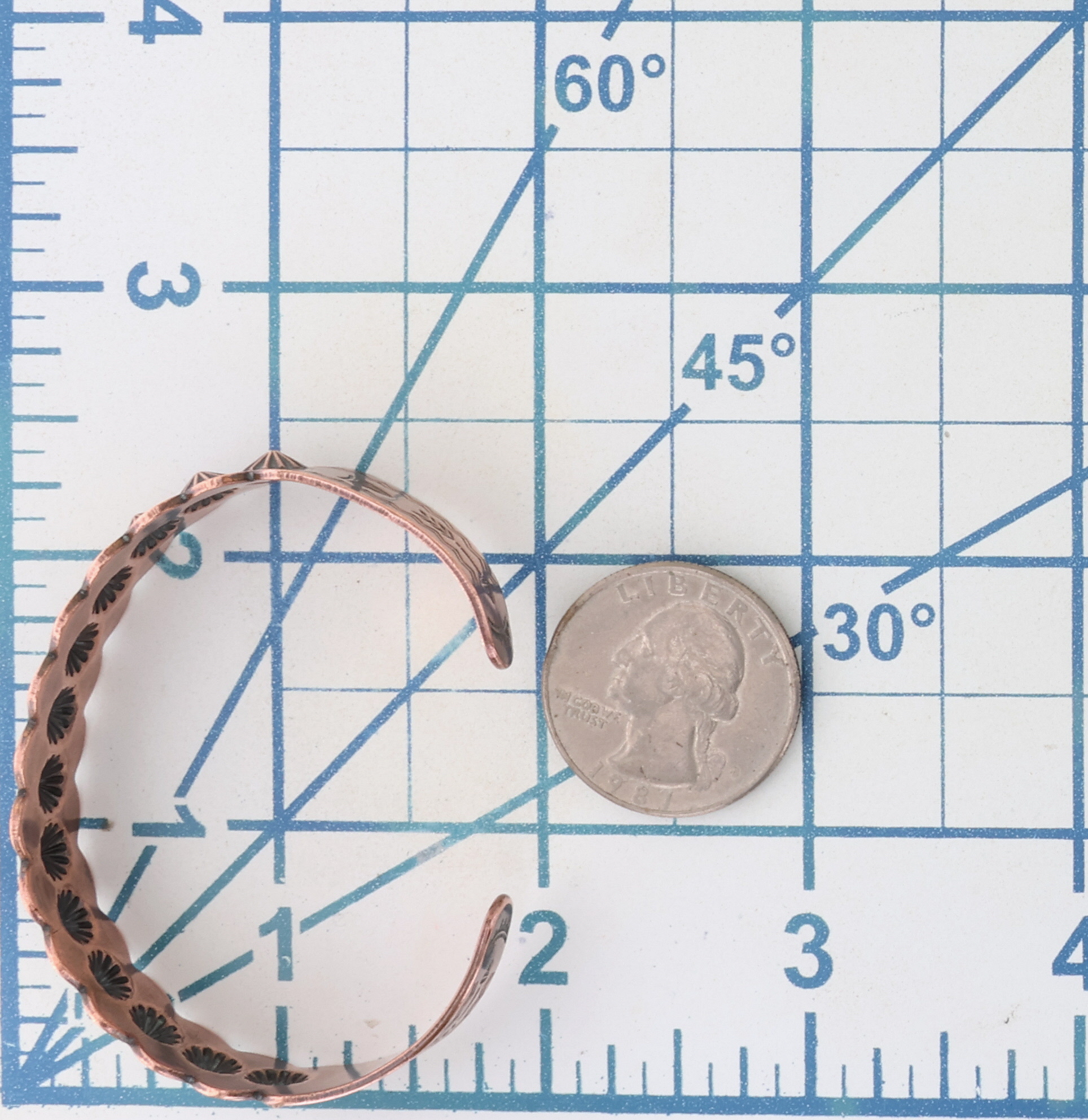 Navajo Copper Stamped Cuff Bracelet