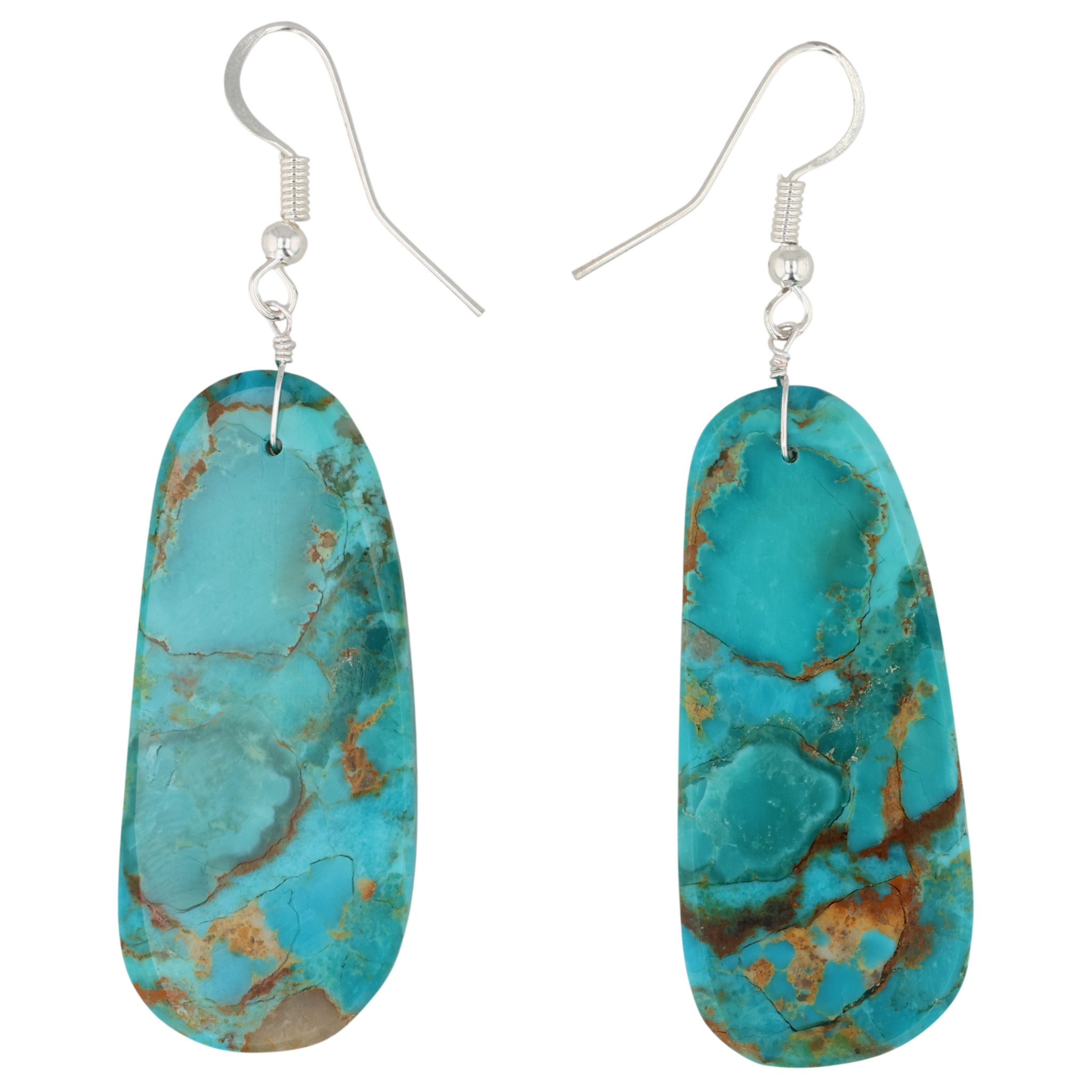 Jameson Pete Navajo Sterling Turquoise Slab Earrings