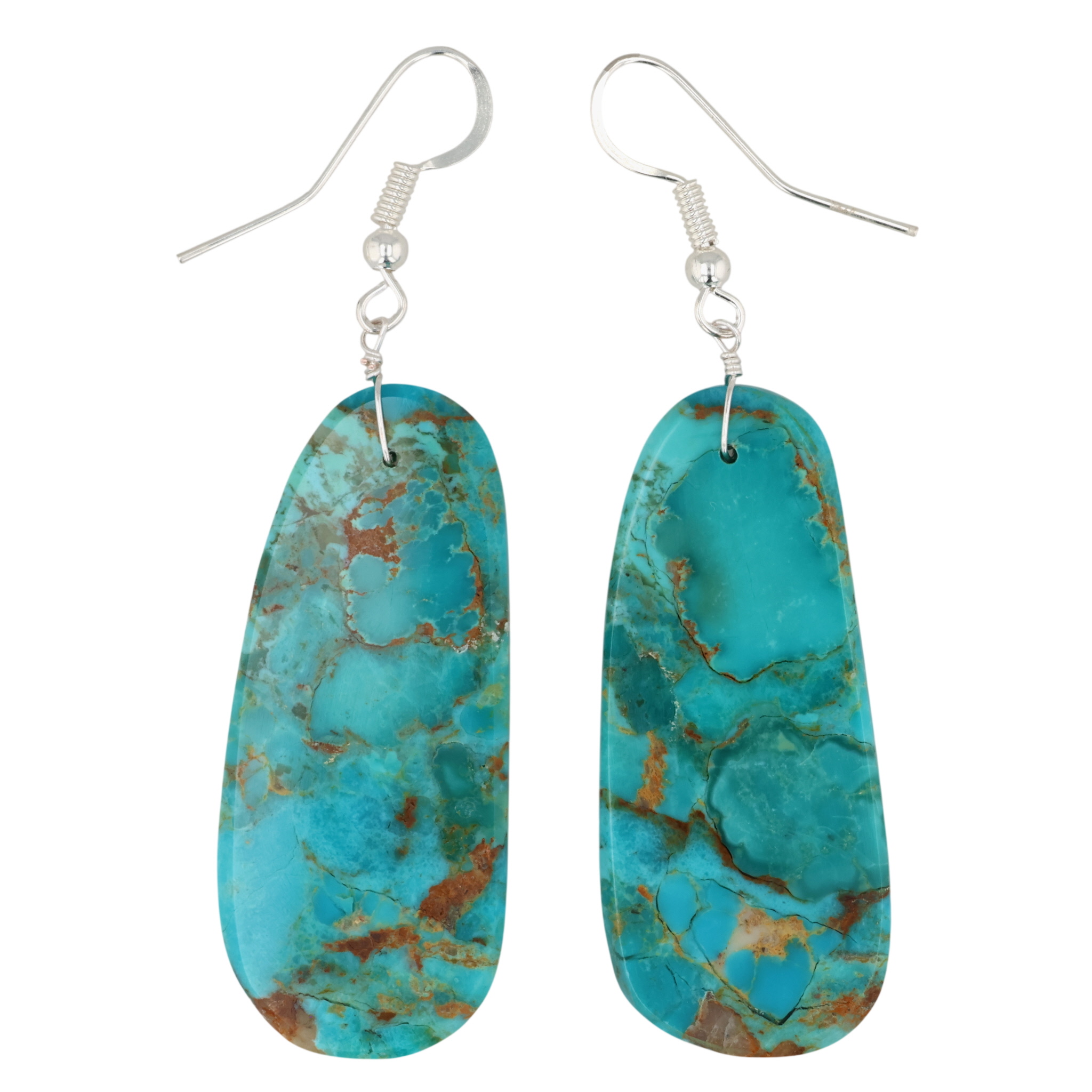 Jameson Pete Navajo Sterling Turquoise Slab Earrings