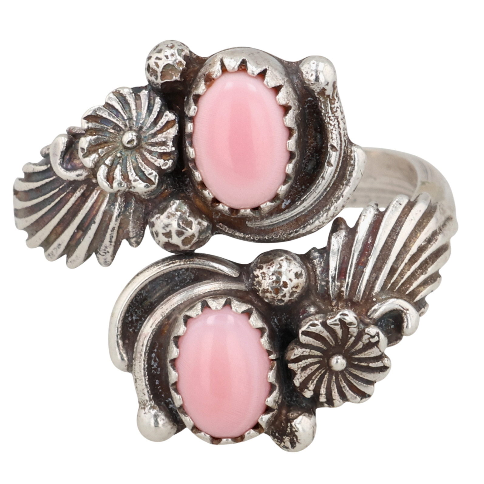 Etta Belin Navajo Sterling Pink Conch Ring Sz 8.5