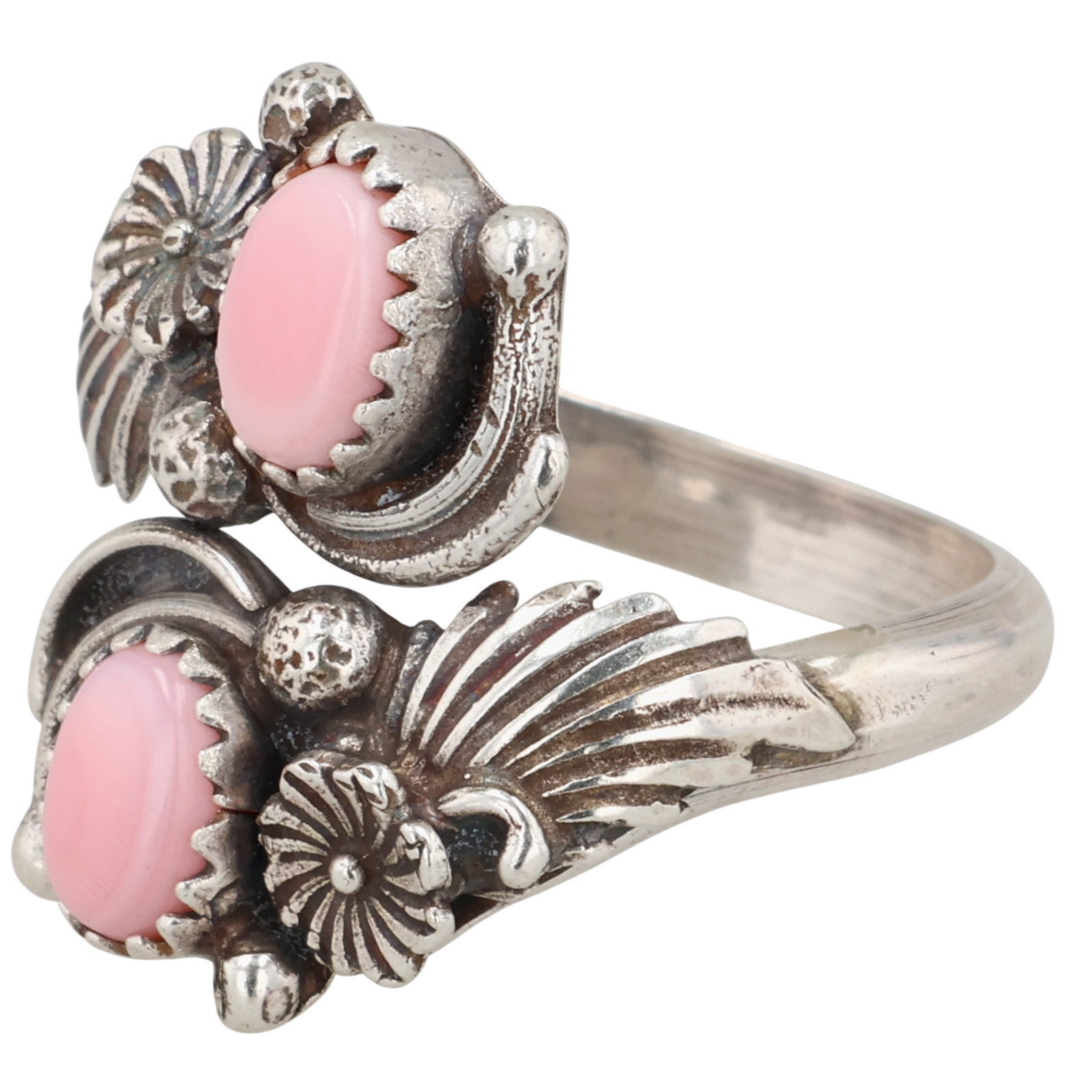 Etta Belin Navajo Sterling Pink Conch Ring Sz 8.5