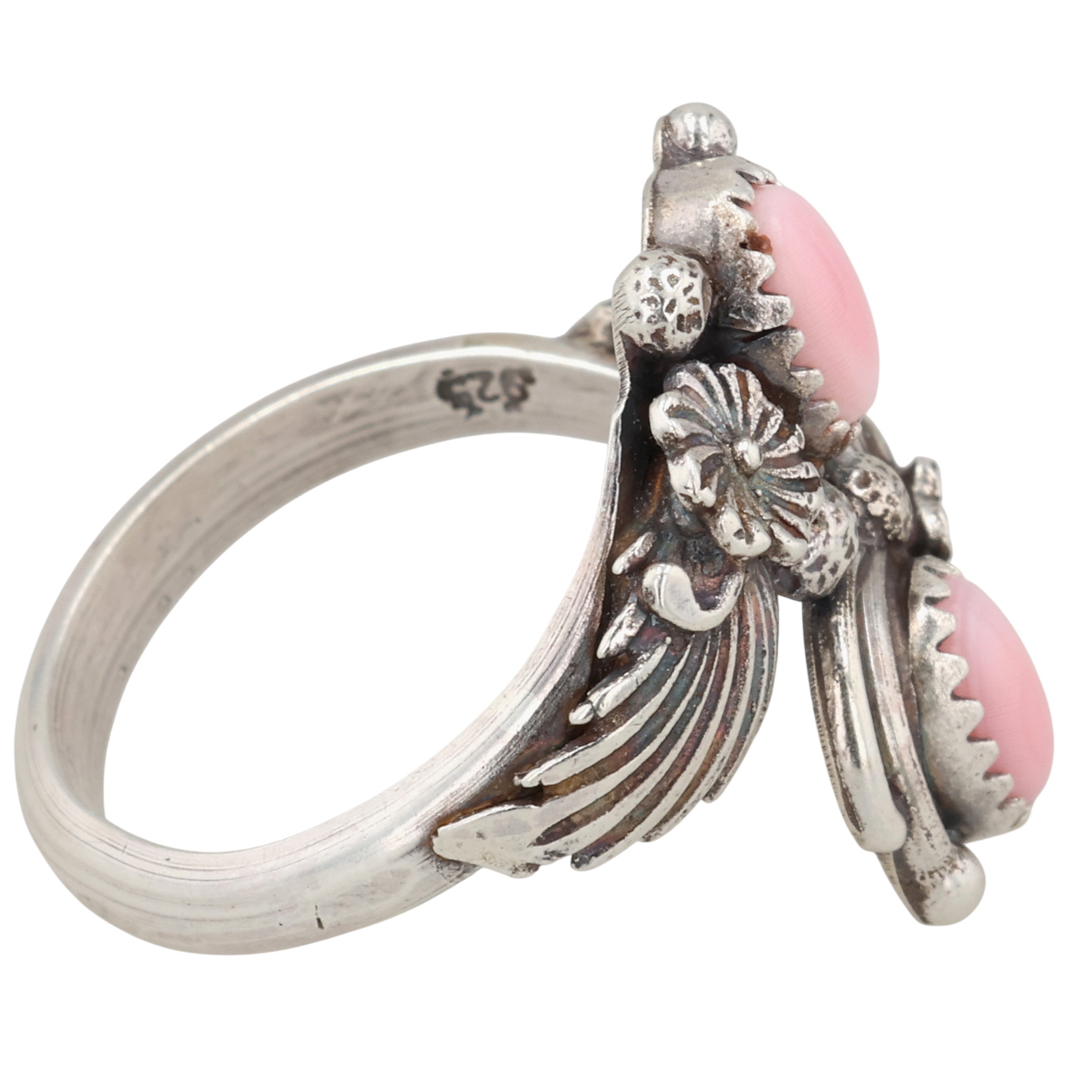 Etta Belin Navajo Sterling Pink Conch Ring Sz 8.5