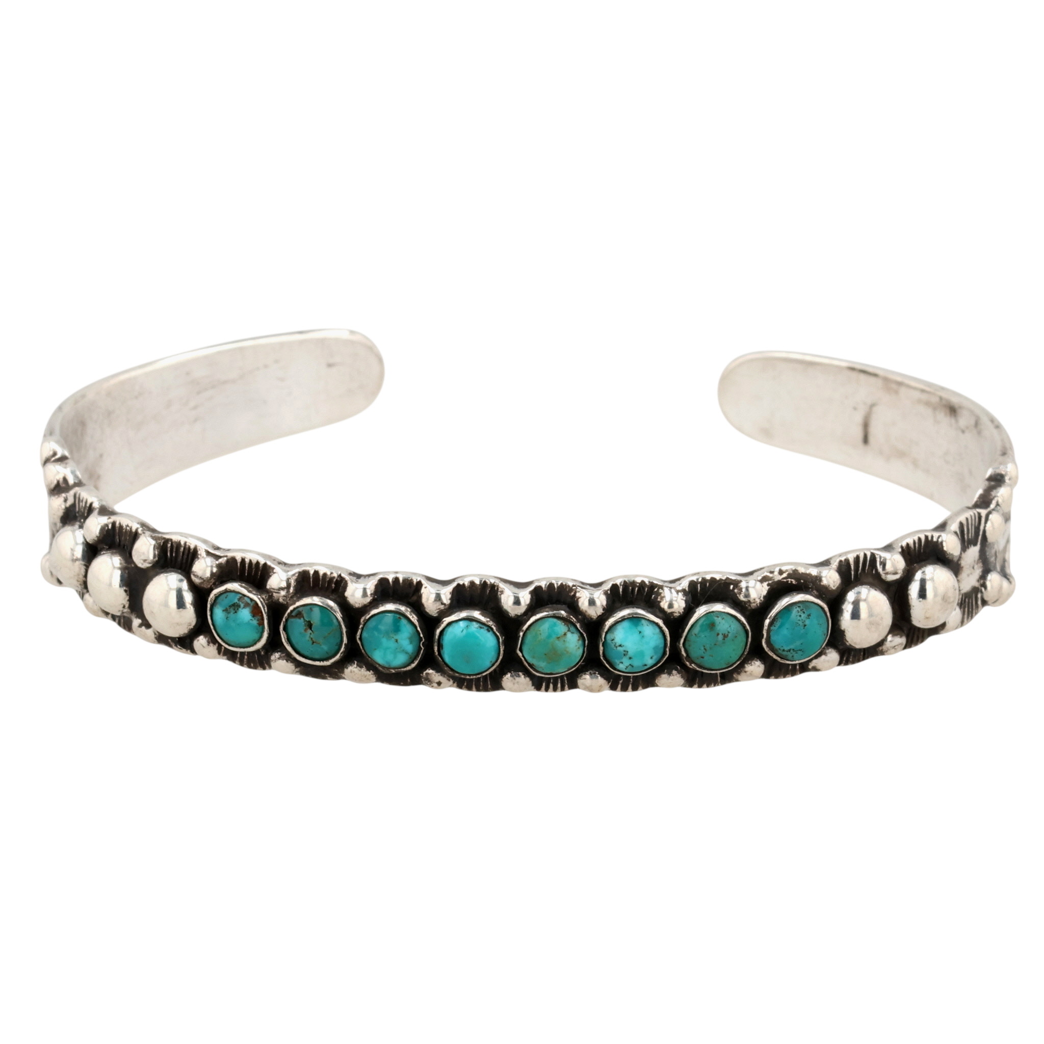 Vintage Navajo Sterling Turquoise Cuff Bracelet