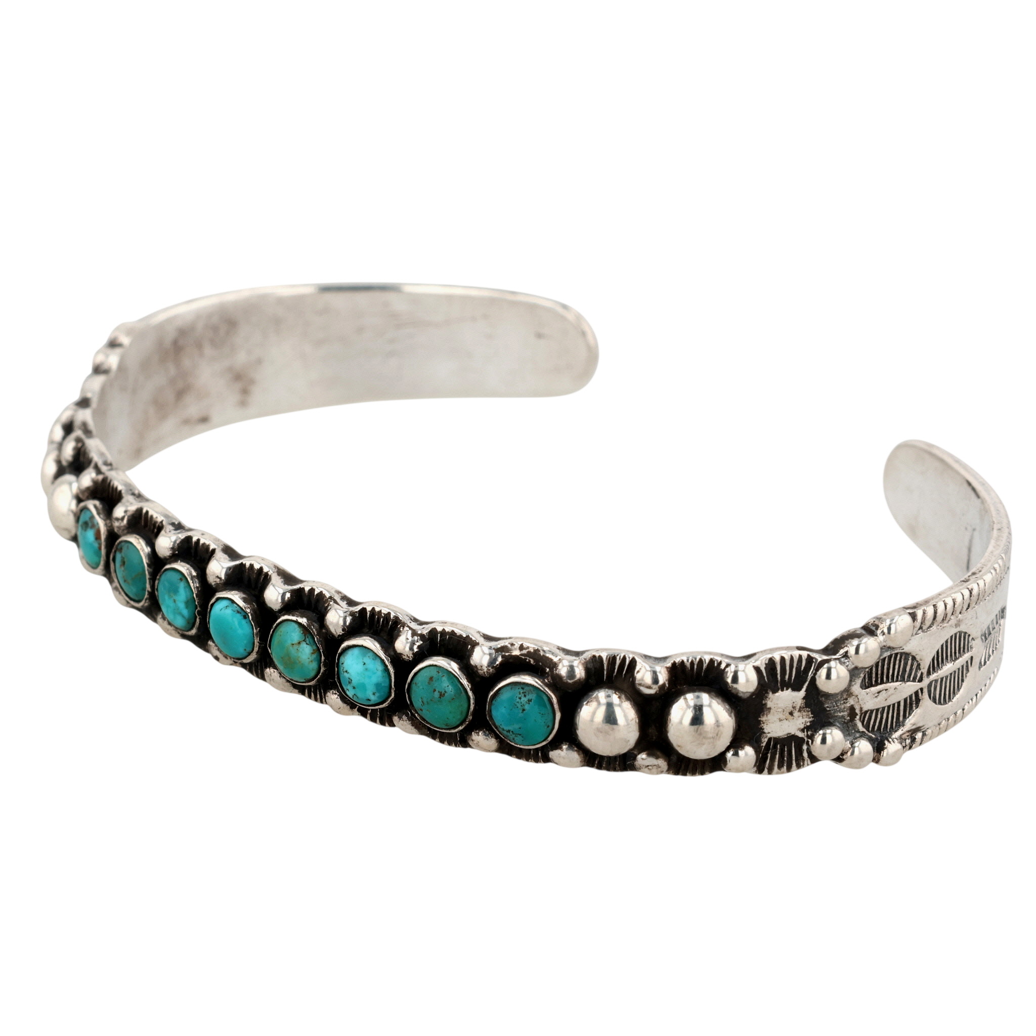 Vintage Navajo Sterling Turquoise Cuff Bracelet