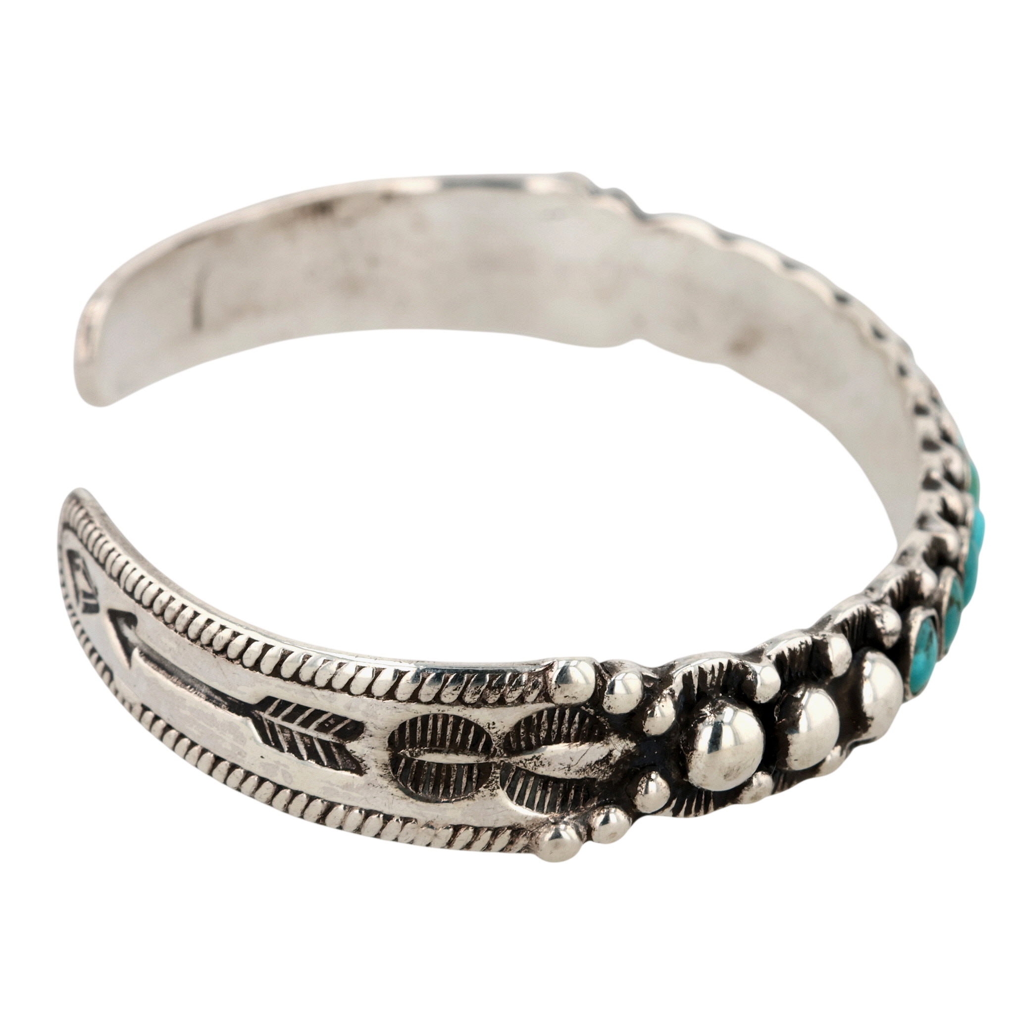 Vintage Navajo Sterling Turquoise Cuff Bracelet