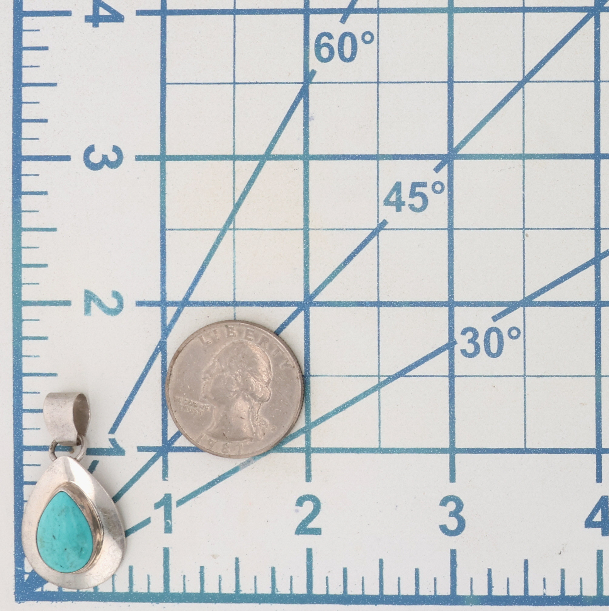Signed Navajo Sterling Turquoise Pendant