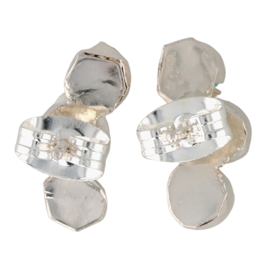 Janice Spencer Zuni Sterling Kingman Turquoise Earrings