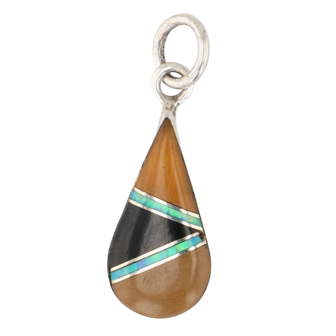 Southwest Sterling Multi-Stone Inlay Charm