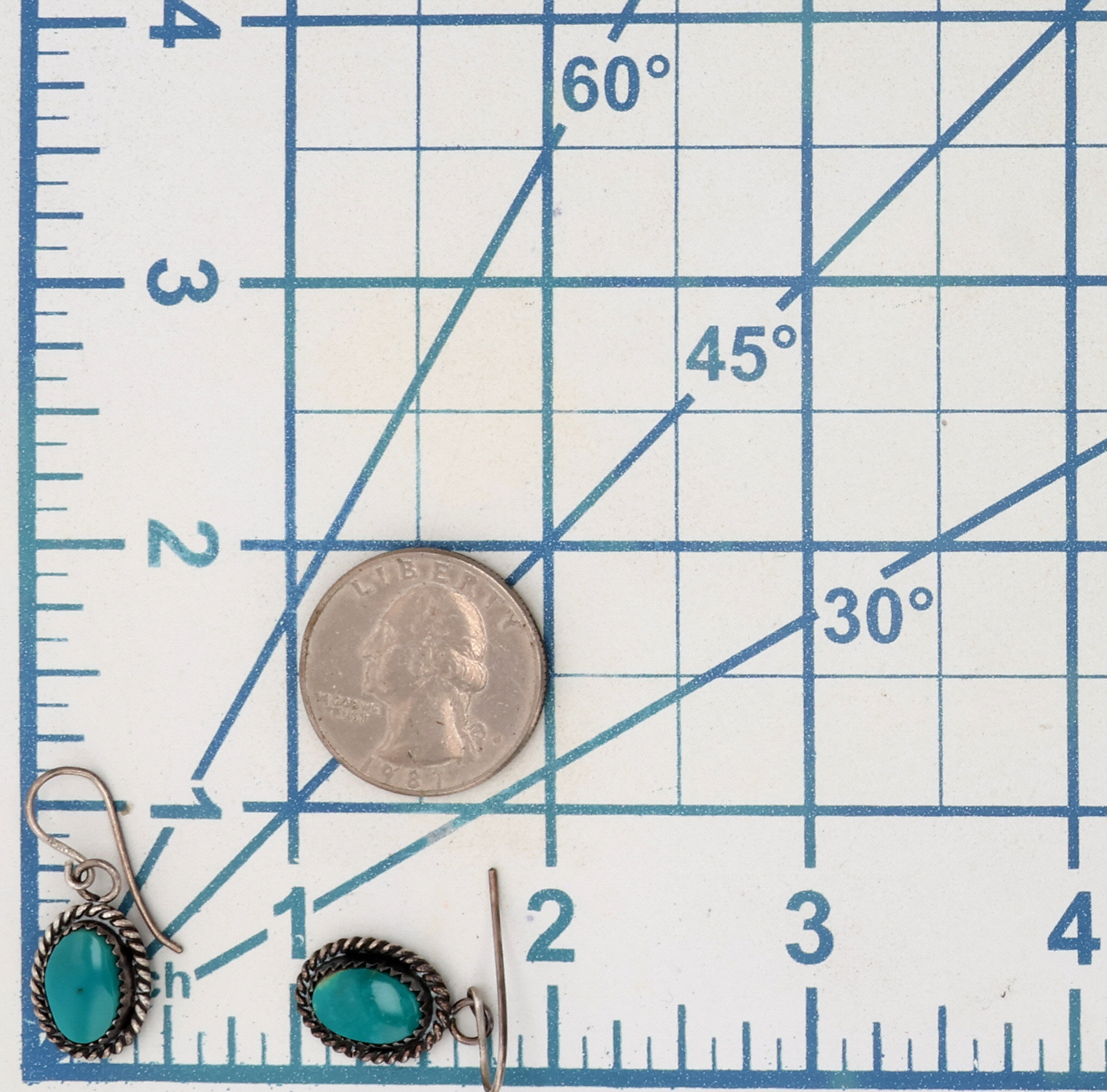 Southwest Sterling Turquoise Earrings