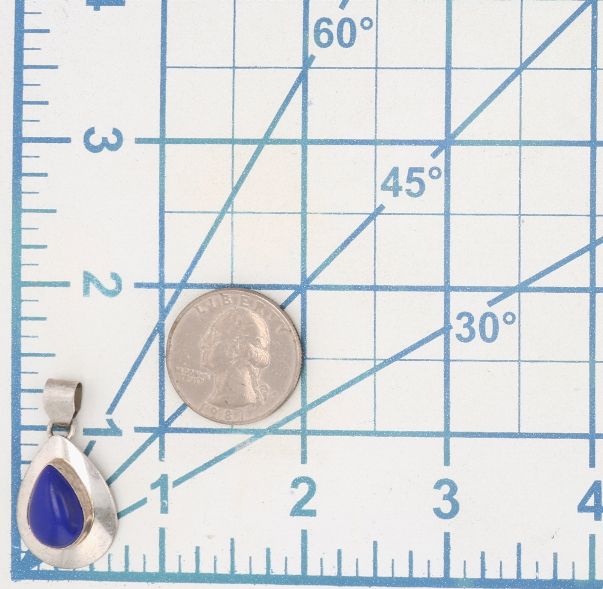 Signed Navajo Sterling Lapis Lazuli Pendant