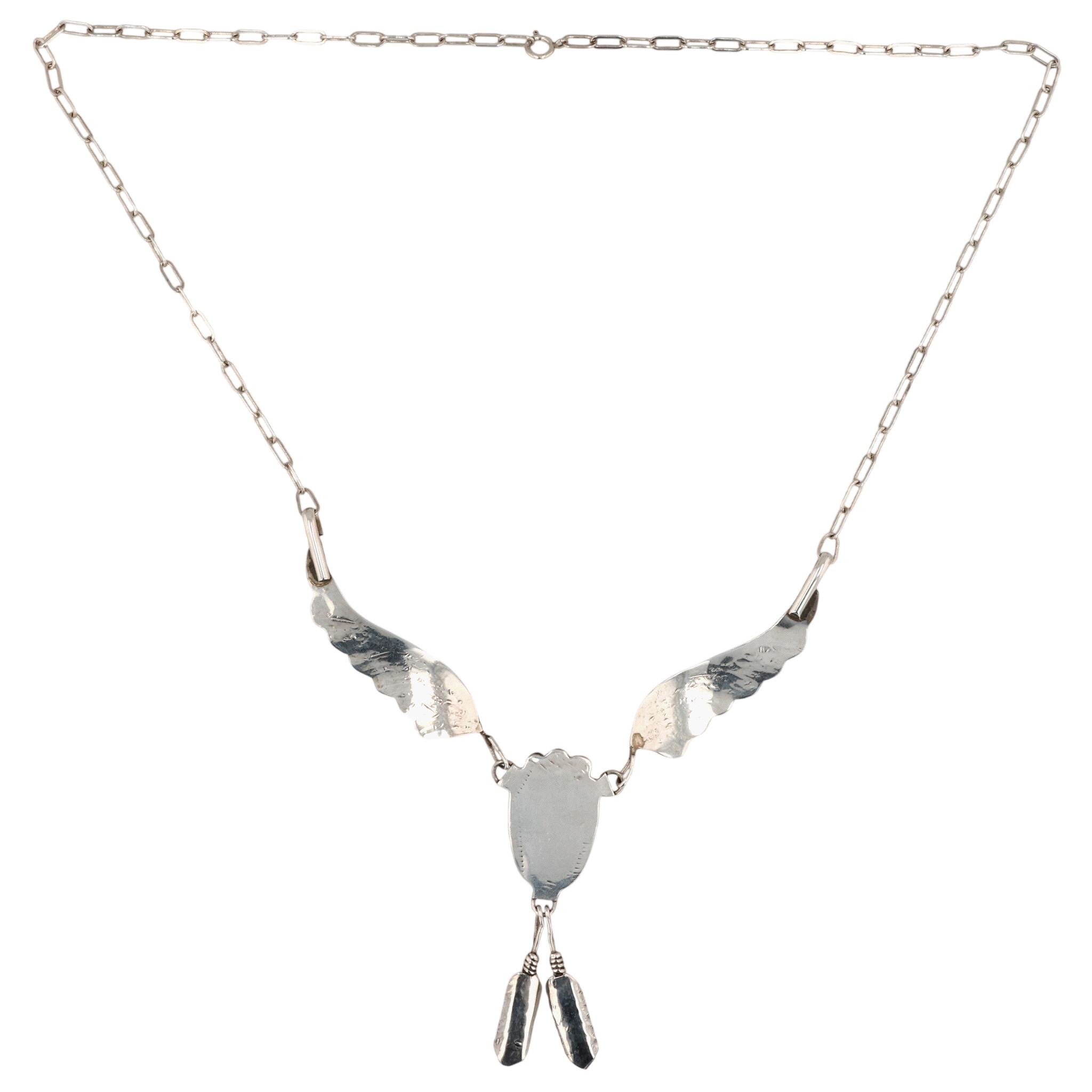 Navajo Sterling Turquoise Feather Necklace