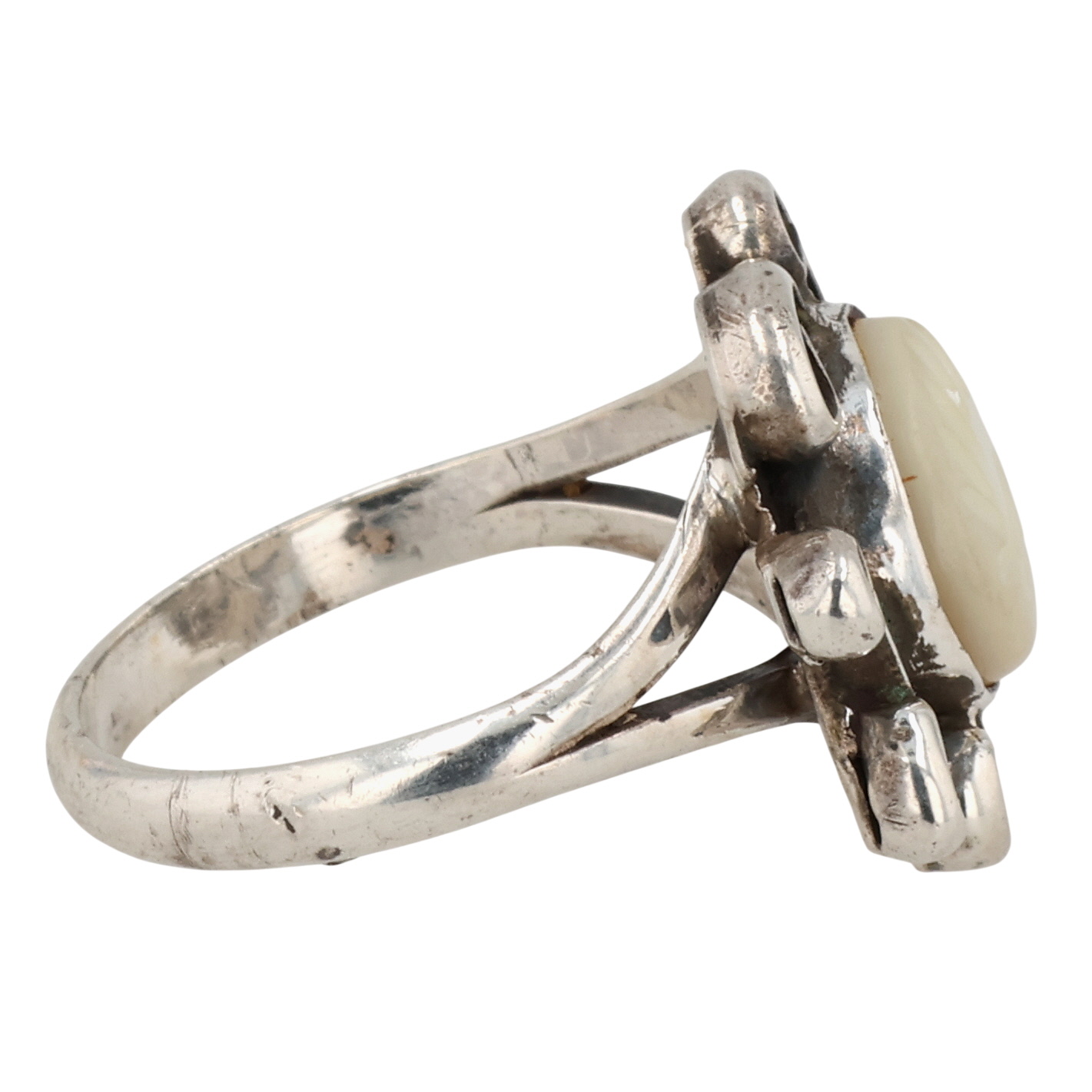 Navajo Sterling Mother of Pearl Ring Sz 7