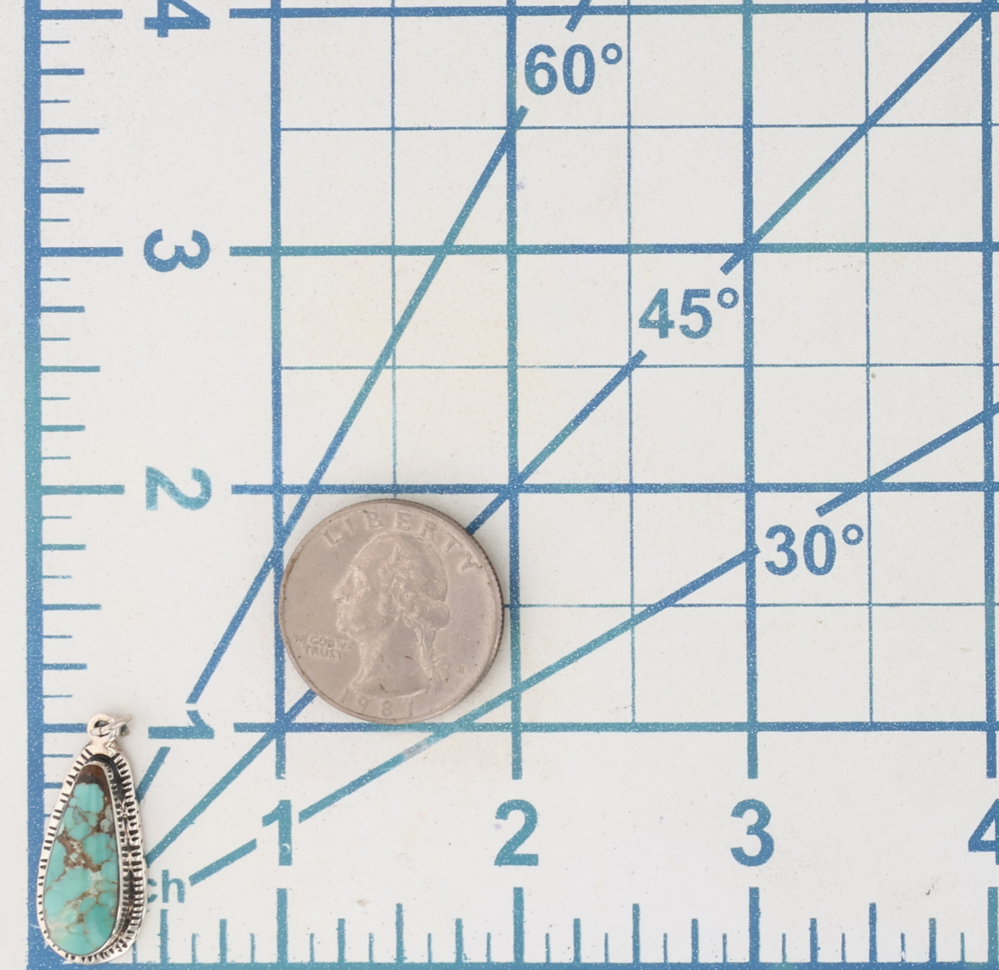 Signed Navajo Sterling Turquoise Pendant