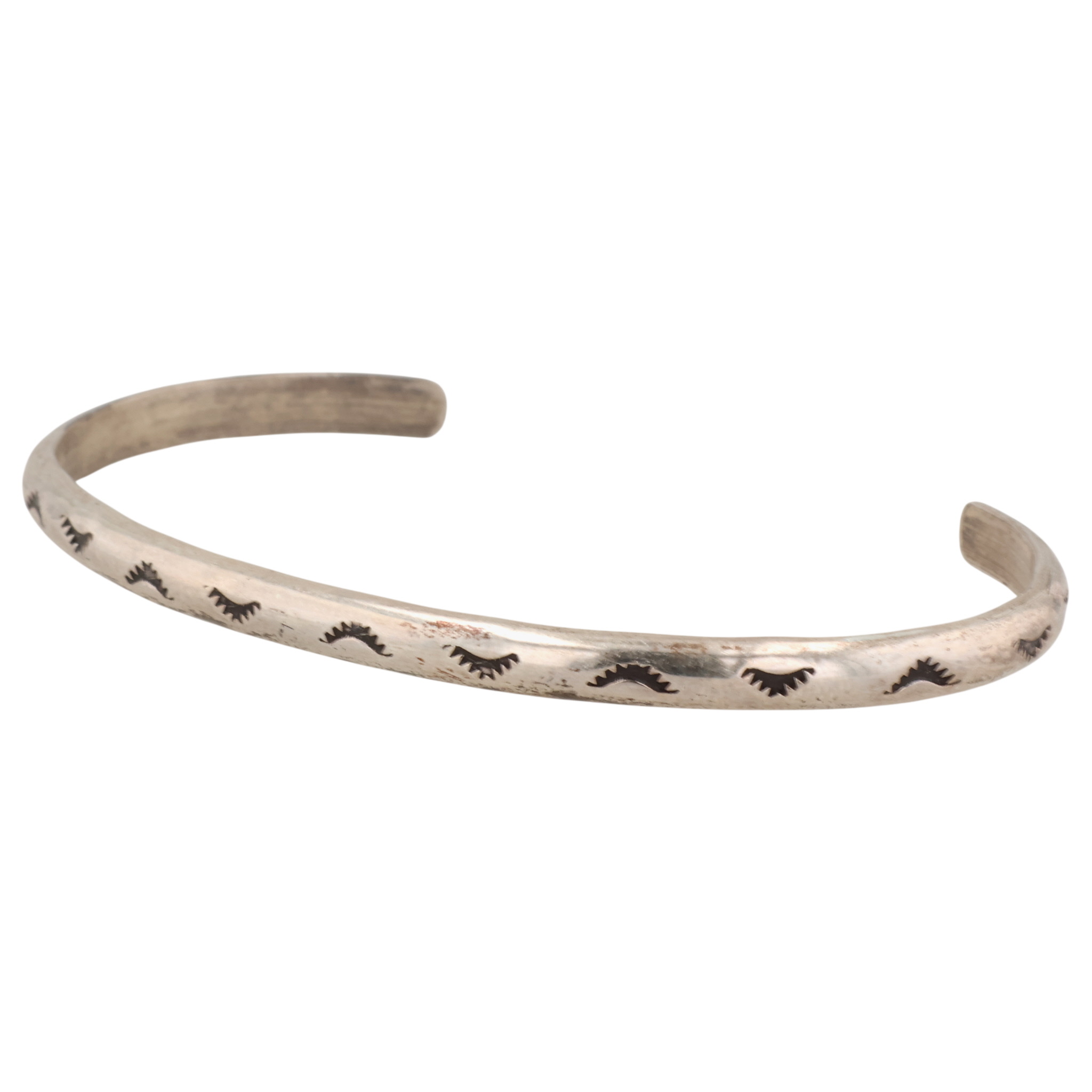 Navajo Sterling Stamped Cuff Bracelet