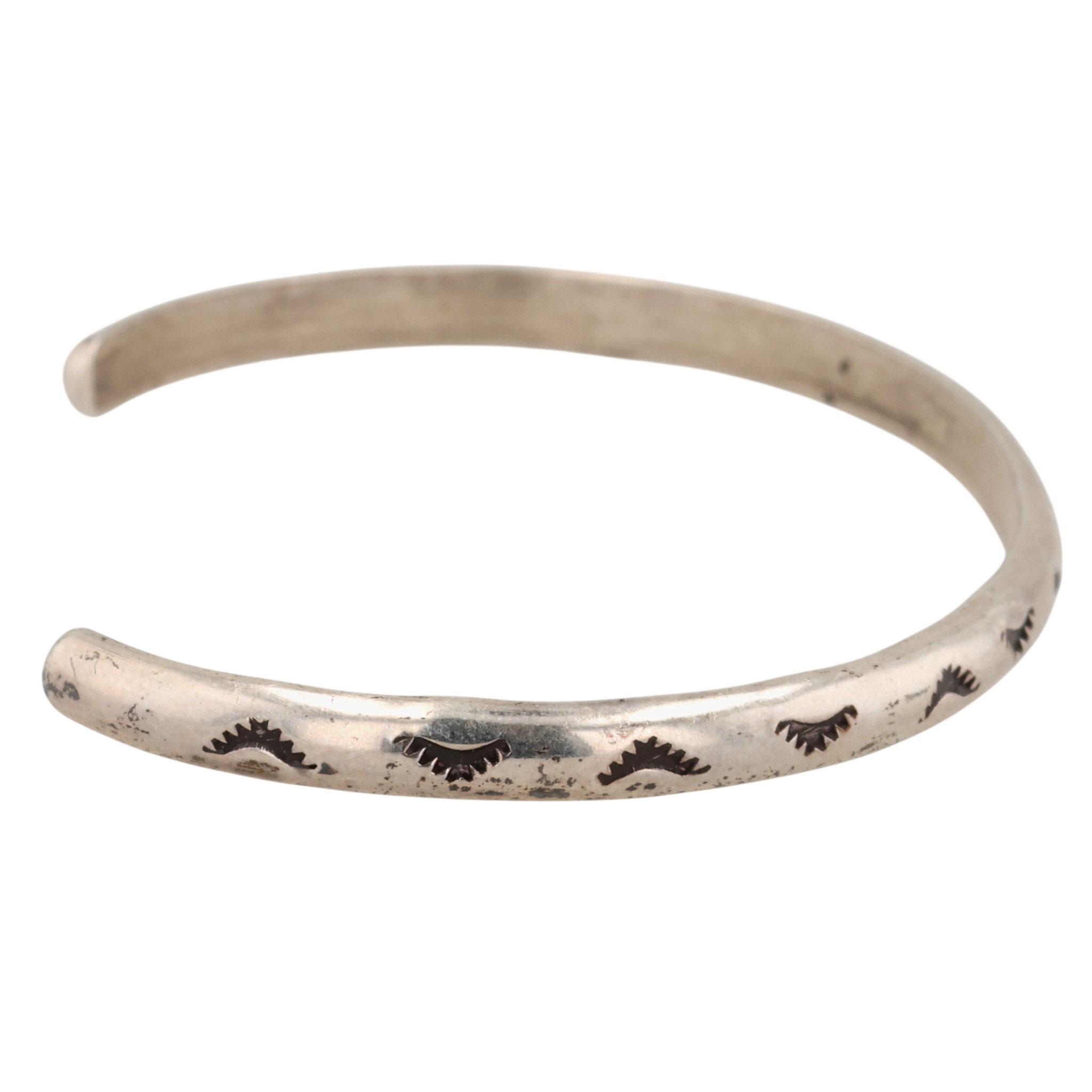 Navajo Sterling Stamped Cuff Bracelet