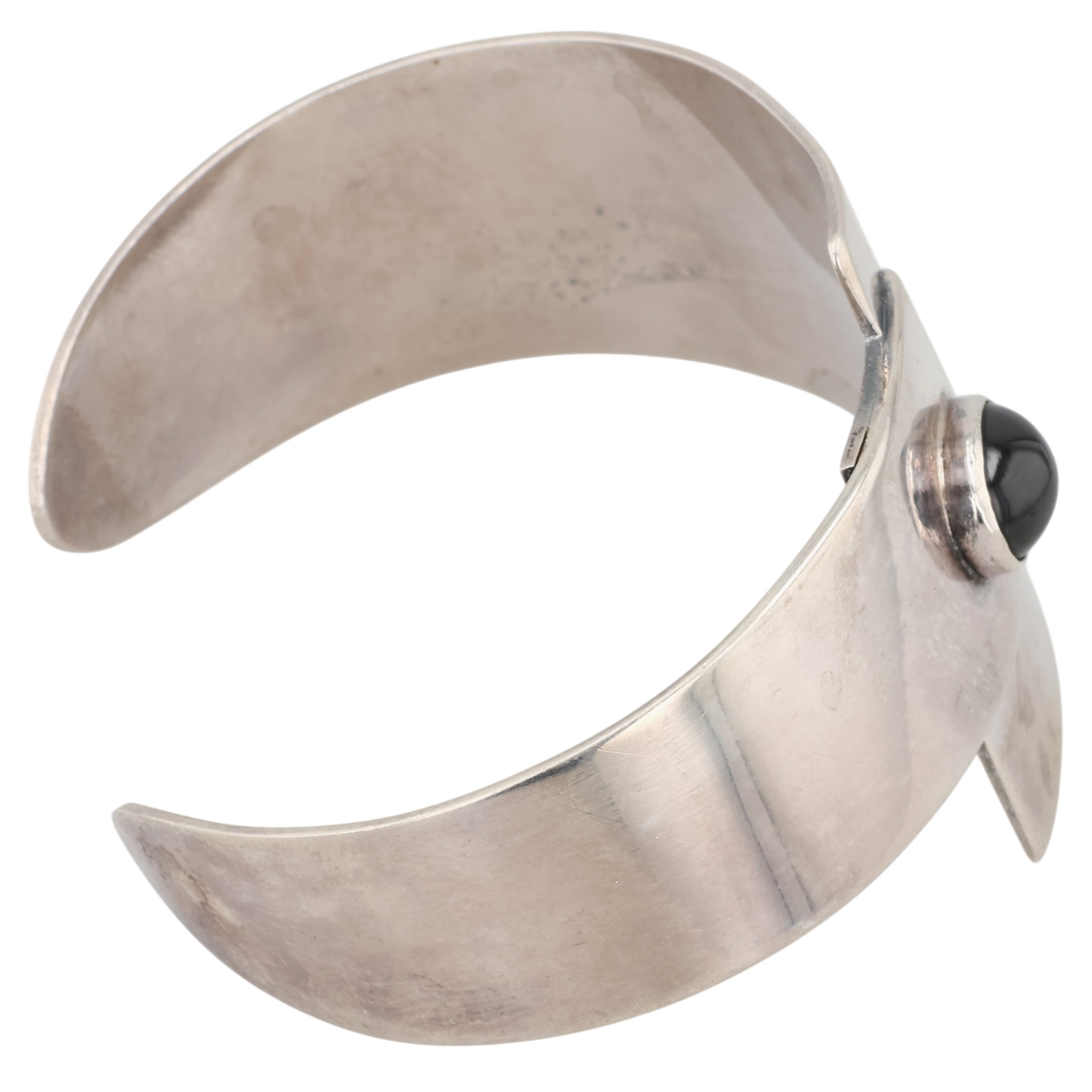 Sterling Gemstone Modernist Cuff Bracelet