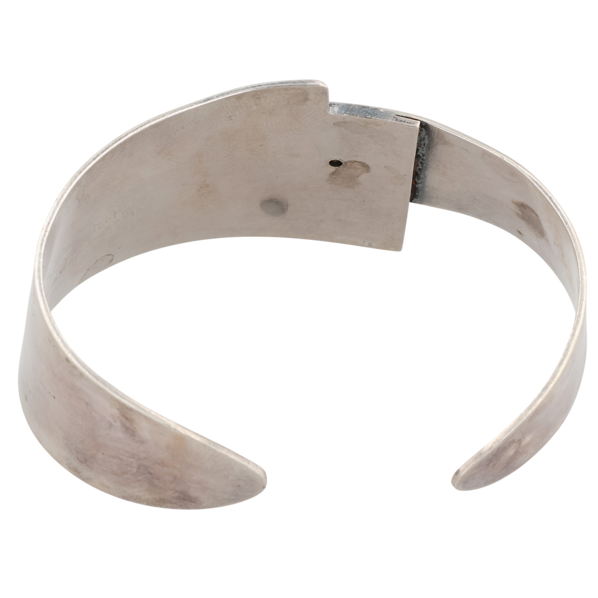 Sterling Gemstone Modernist Cuff Bracelet