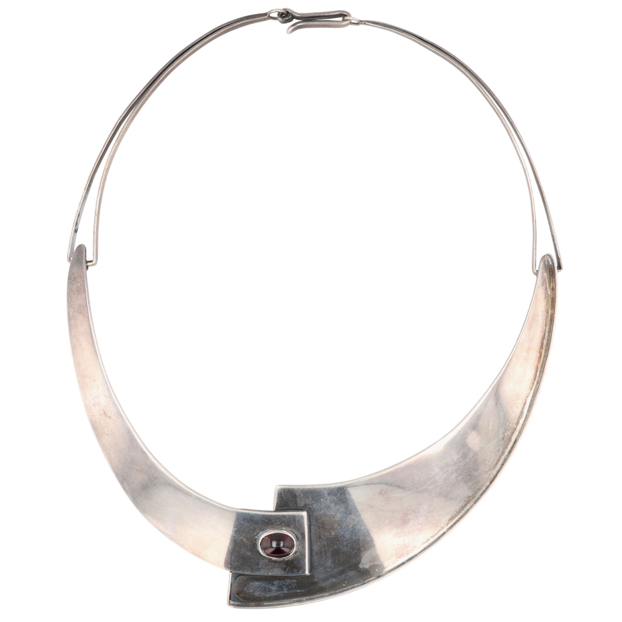 Sterling Gemstone Modernist Collar Necklace