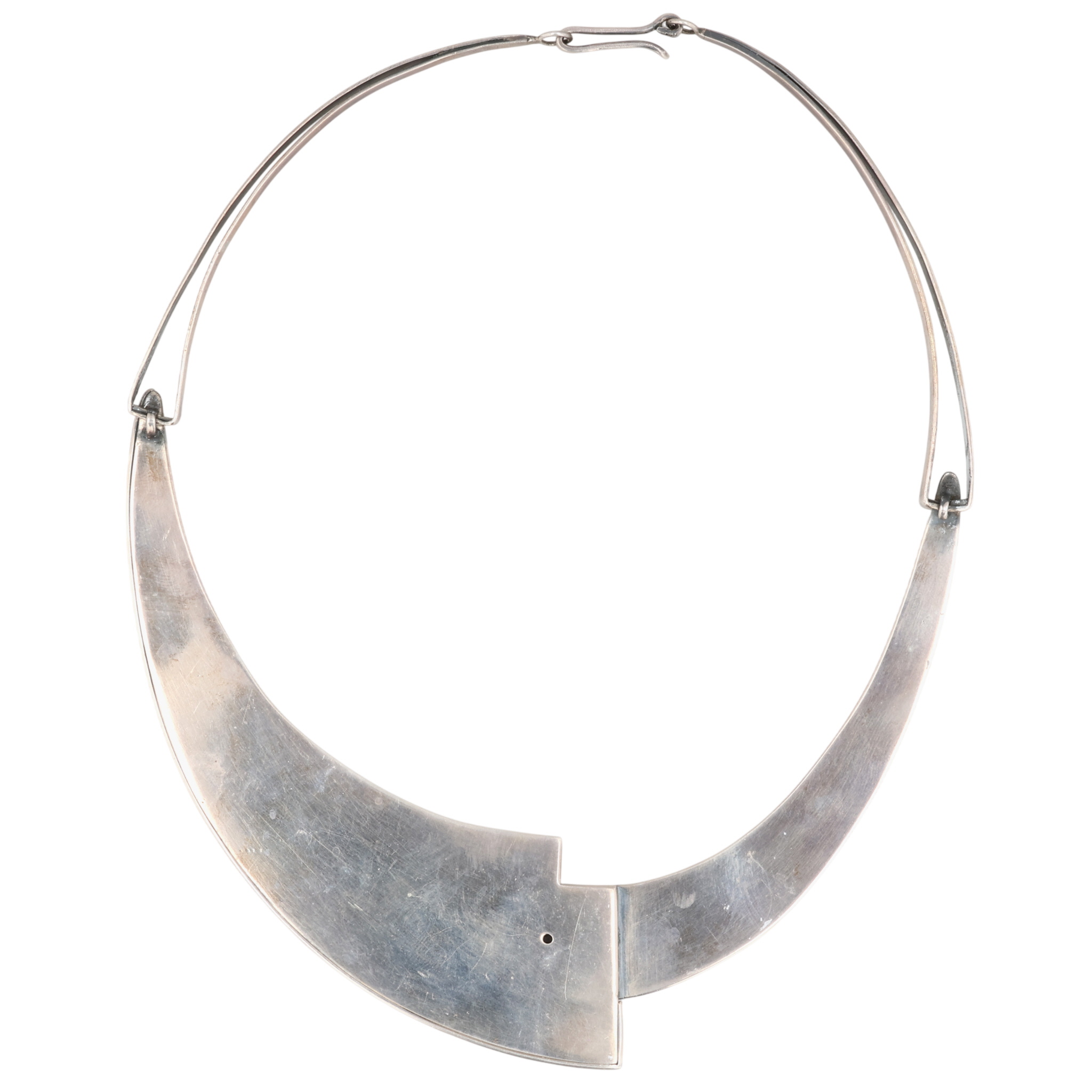Sterling Gemstone Modernist Collar Necklace