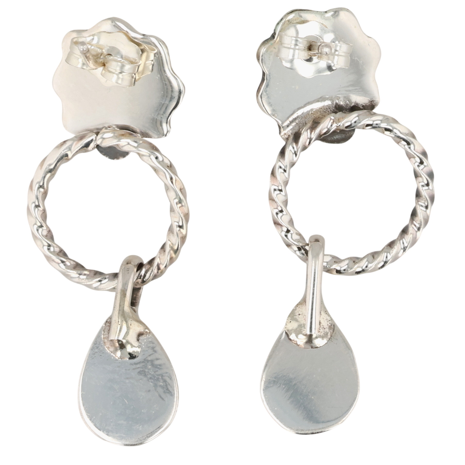 Sheena Jack Navajo Sterling Kingman Turquoise Earrings
