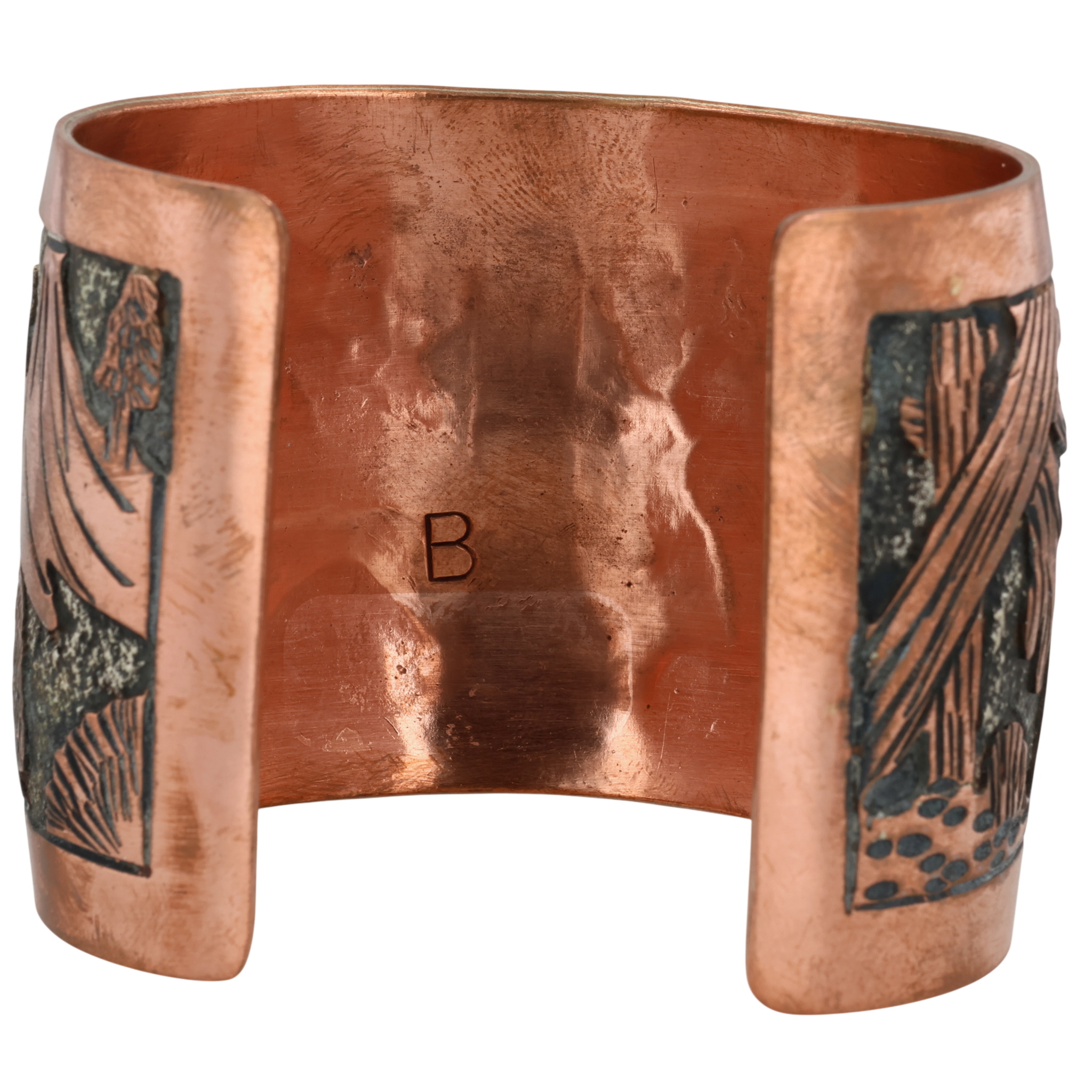 Elaine Becenti Navajo Copper Storyteller Cuff Bracelet