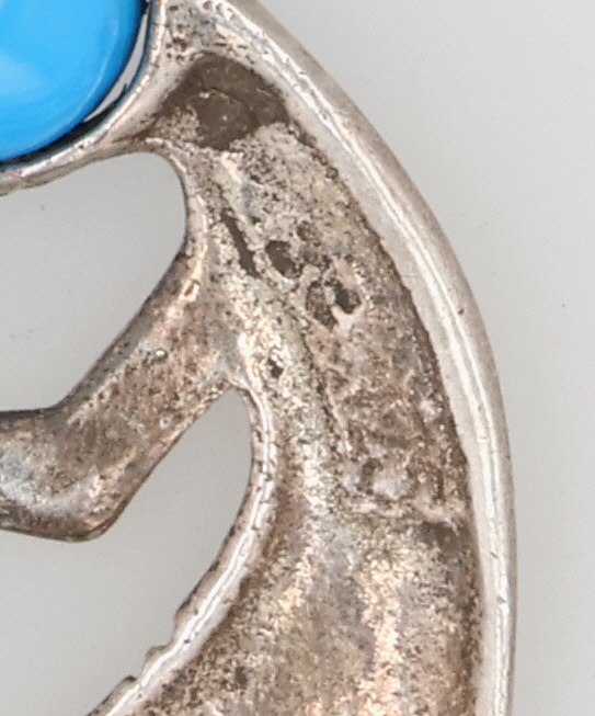 Jim Calladitto Navajo Sterling Turquoise Kokopelli Pendant