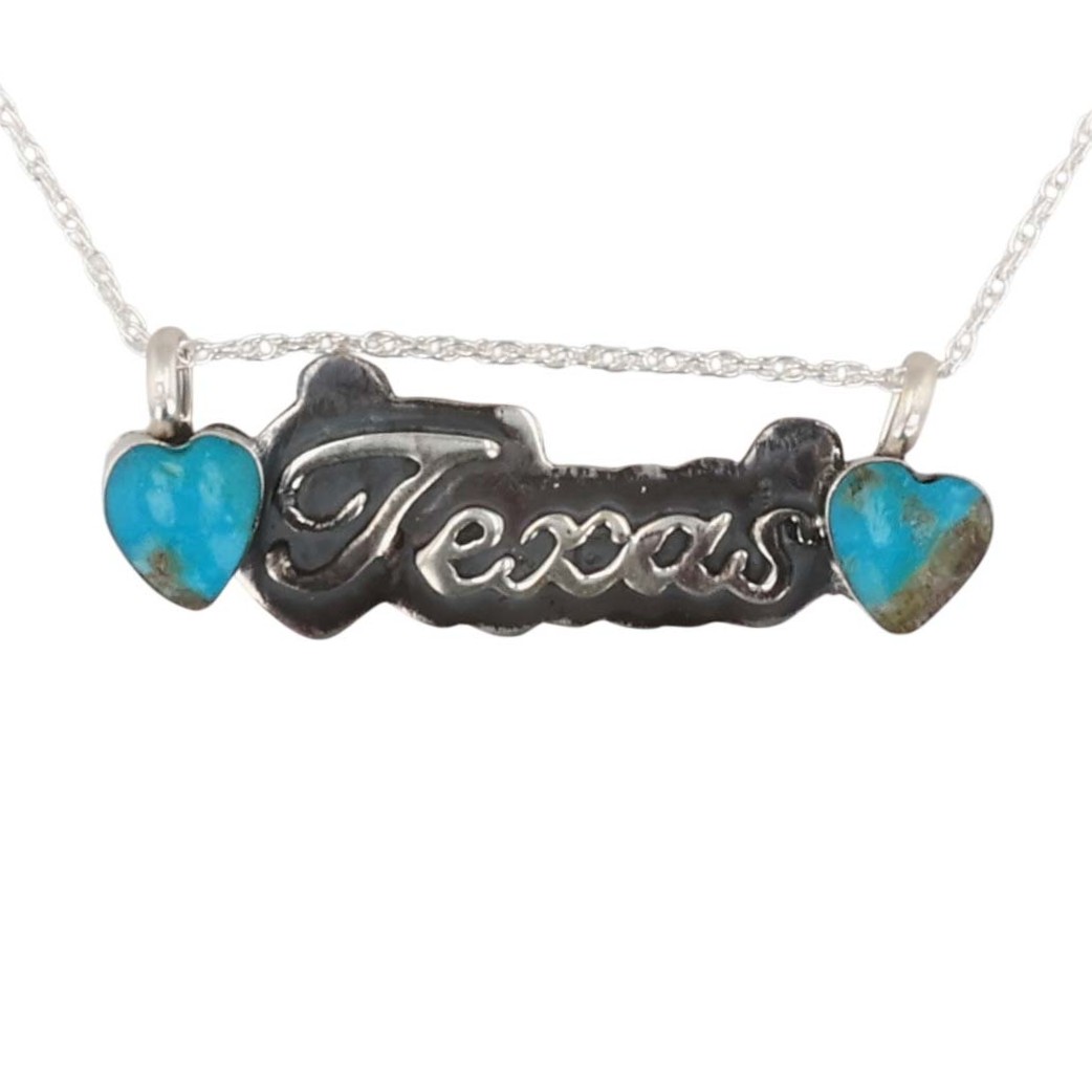 Myra Benally Navajo Sterling Kingman Turquoise Texas Necklace