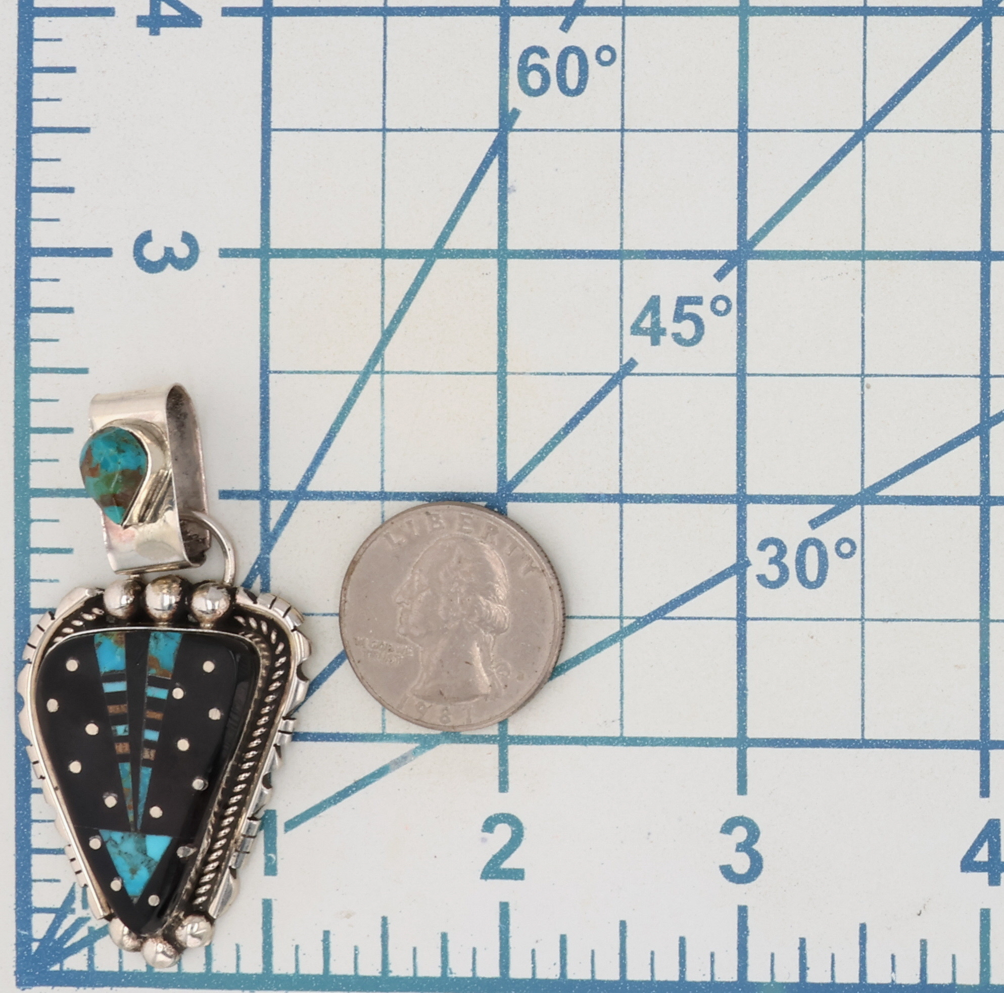 Ray Jack Navajo Sterling Multi-Stone Inlay Pendant