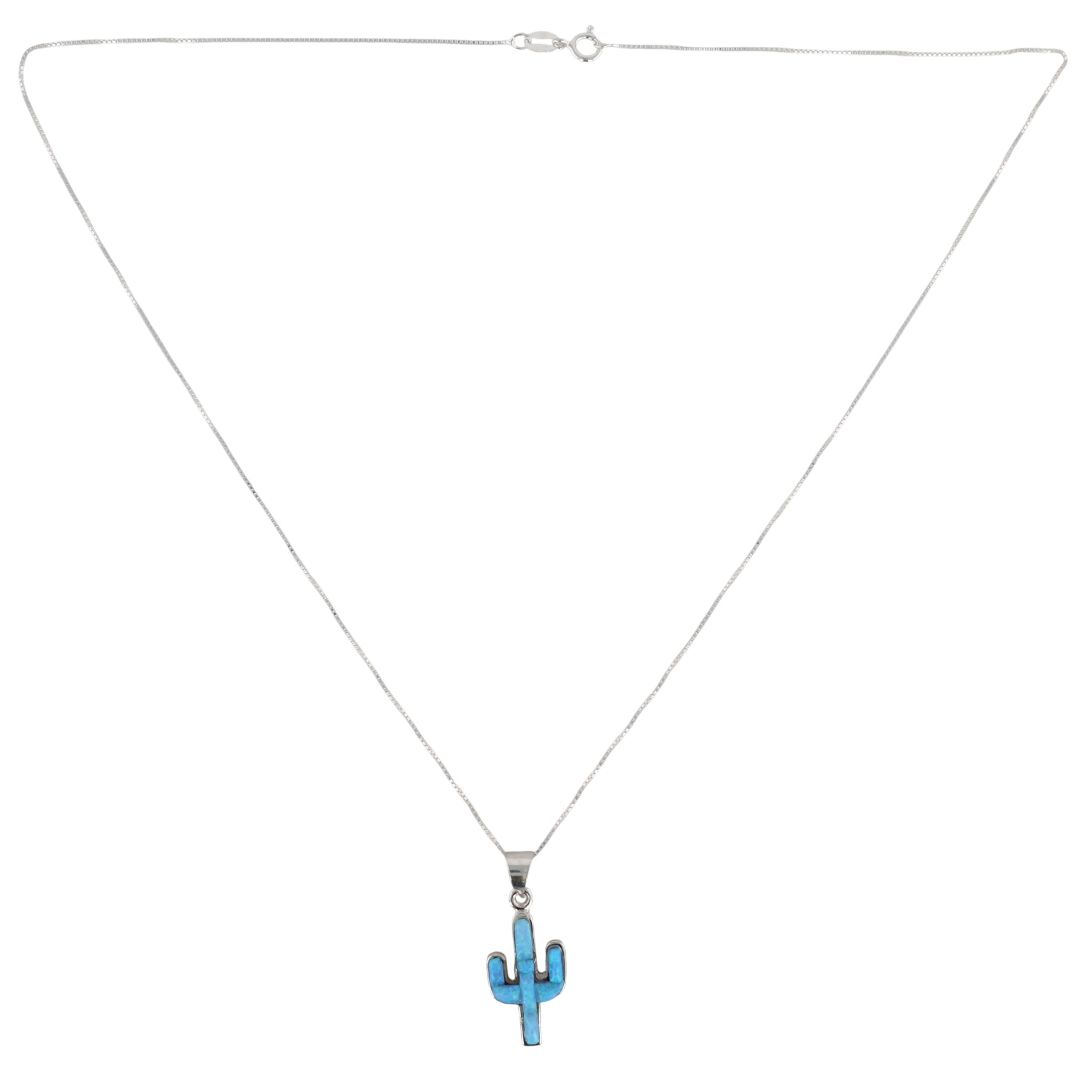Allen Lee Navajo Sterling Opal Cactus Necklace