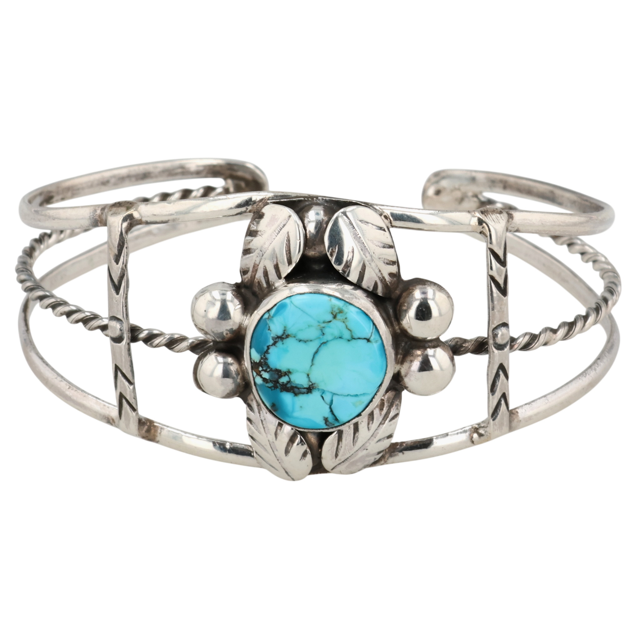 Mexico Sterling Turquoise Cuff Bracelet