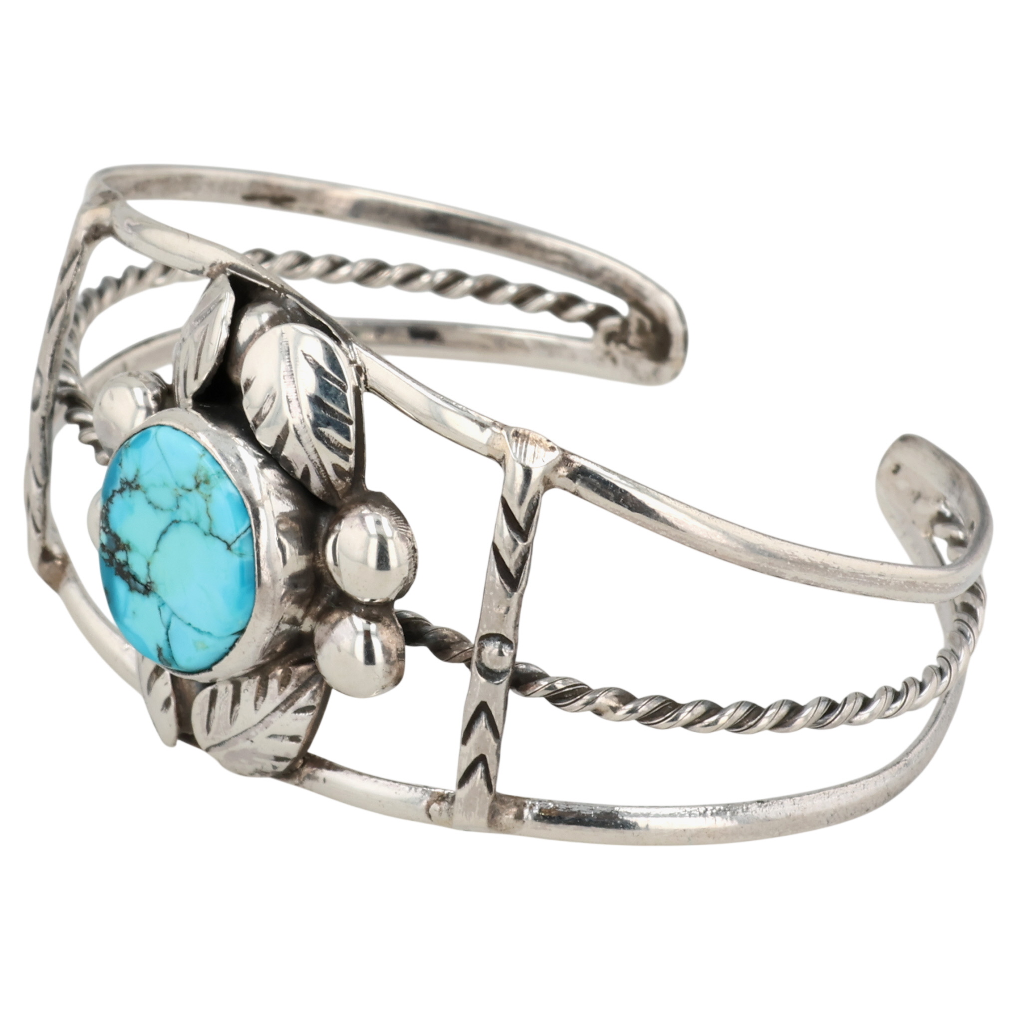 Mexico Sterling Turquoise Cuff Bracelet