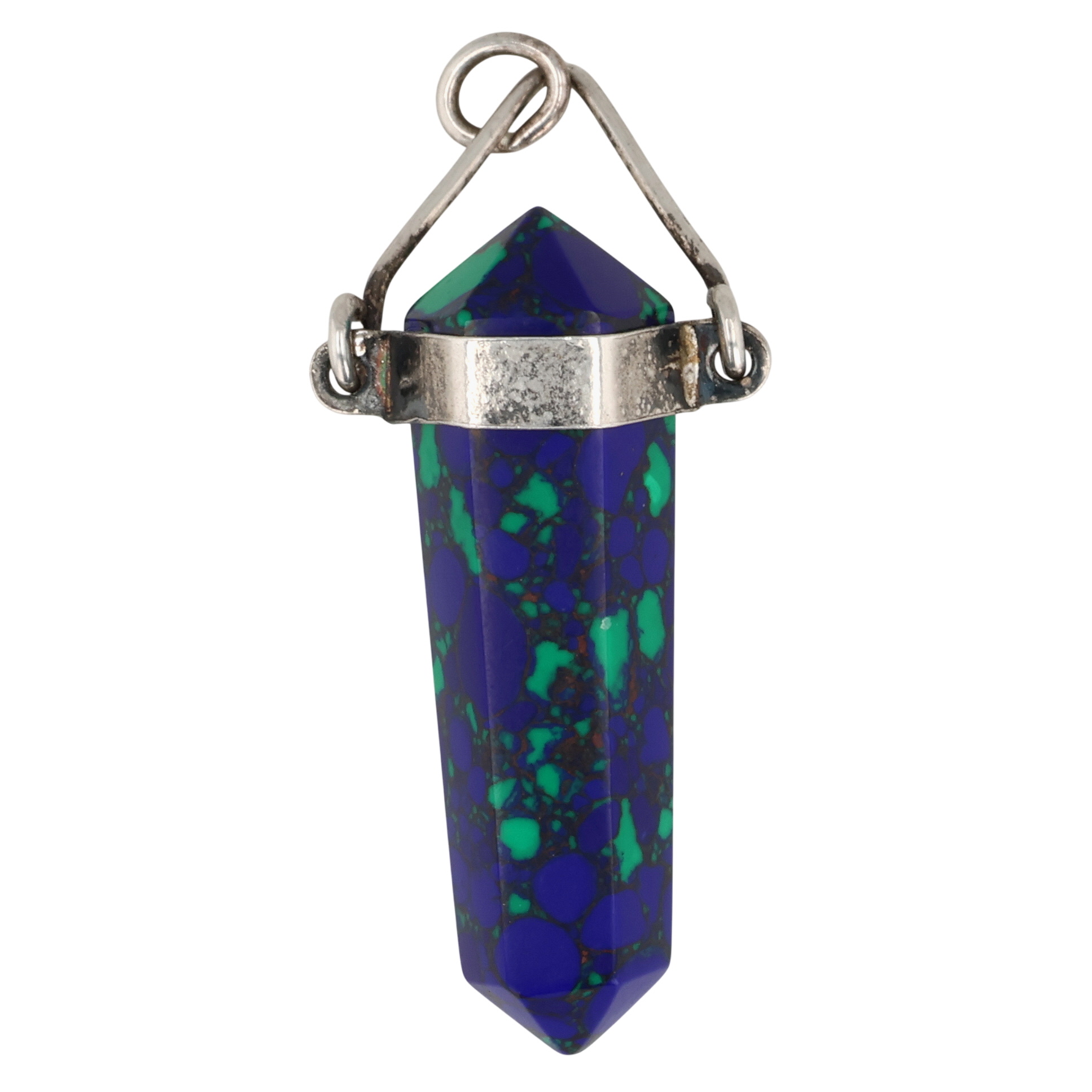 Sterling Azurite and Onyx Pendant
